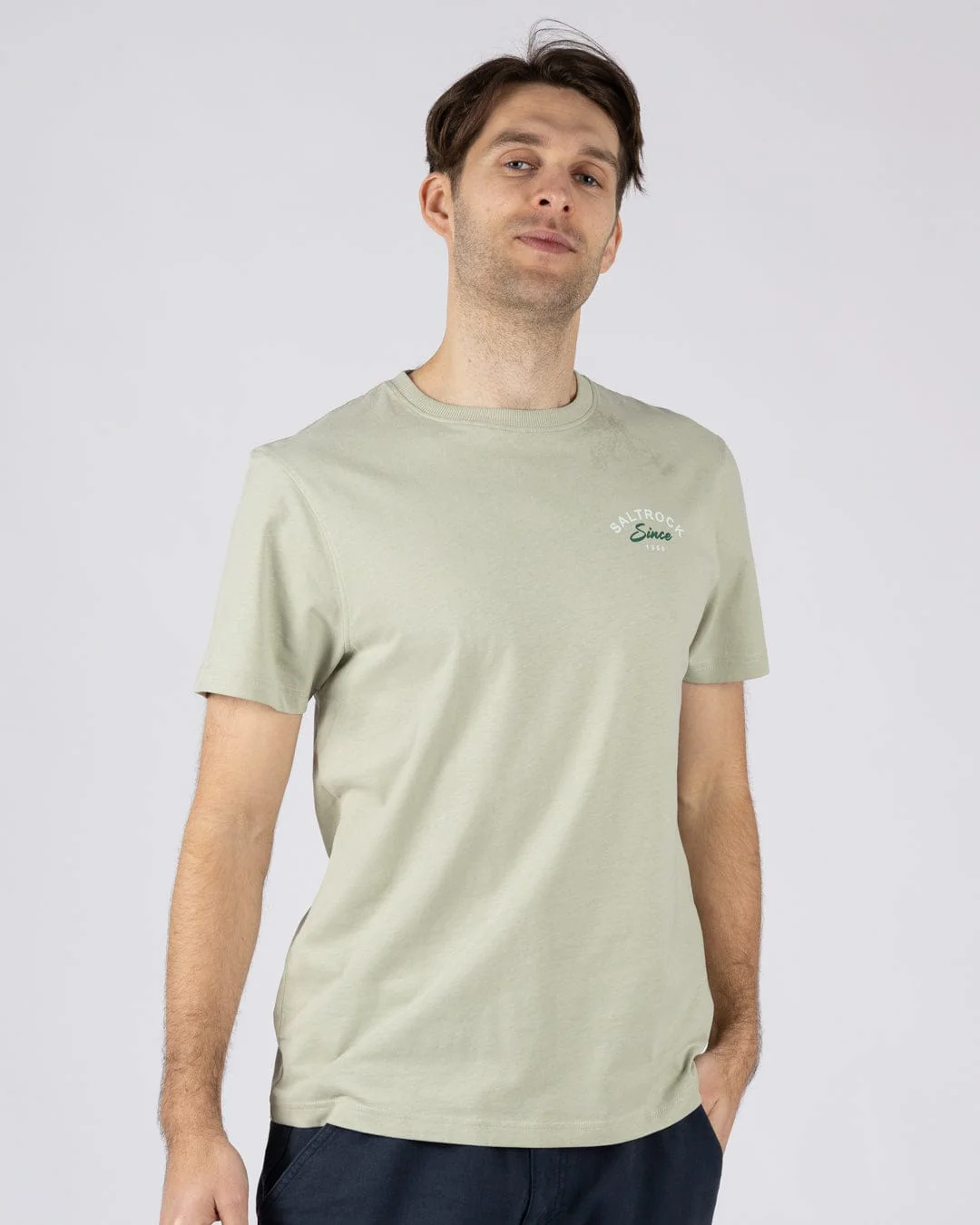 Deep Sea Flame Wales - Mens Short Sleeve - Light Green - Image 3