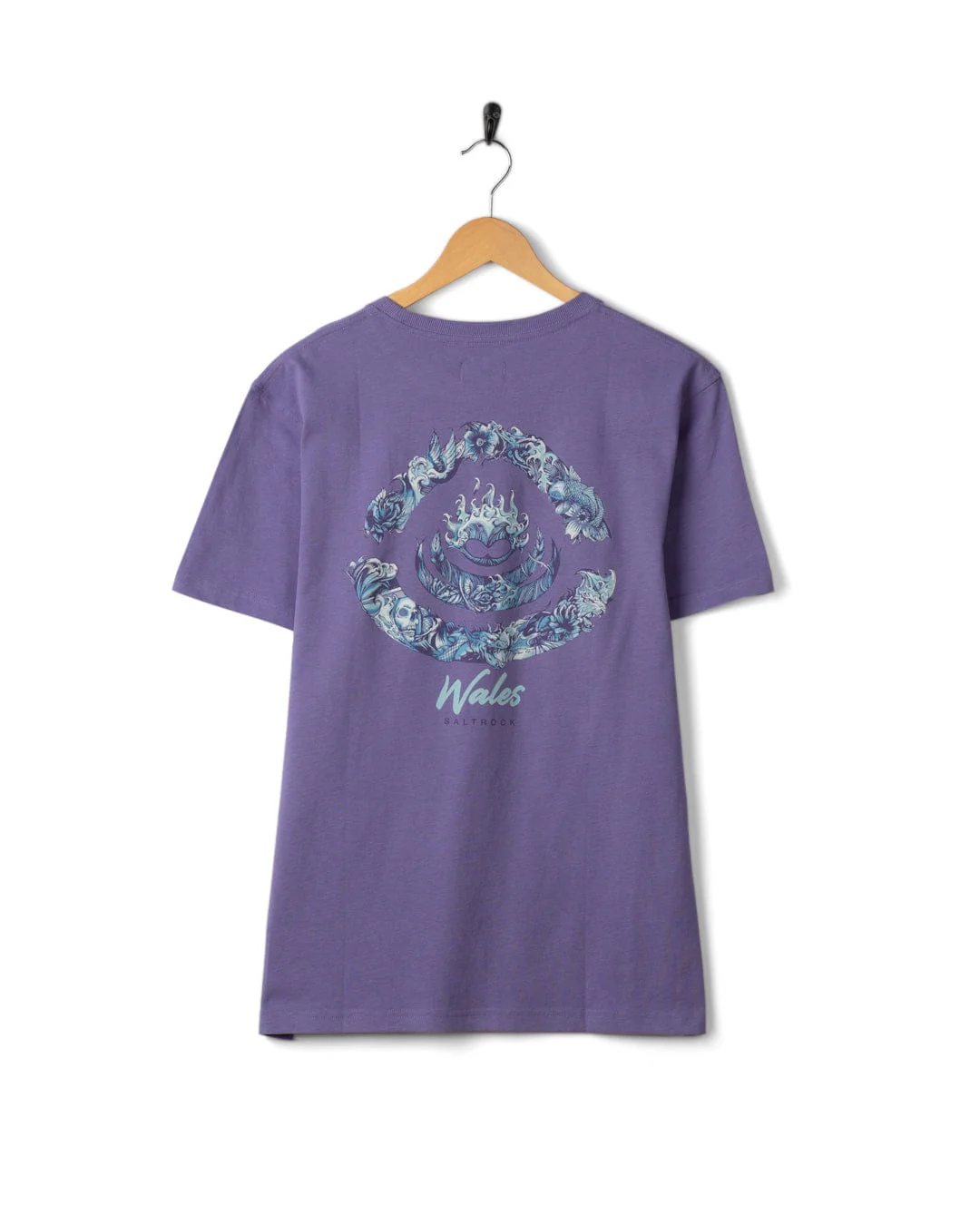 Deep Sea Flame Wales - Mens Short Sleeve T-shirt - Purple - Image 5