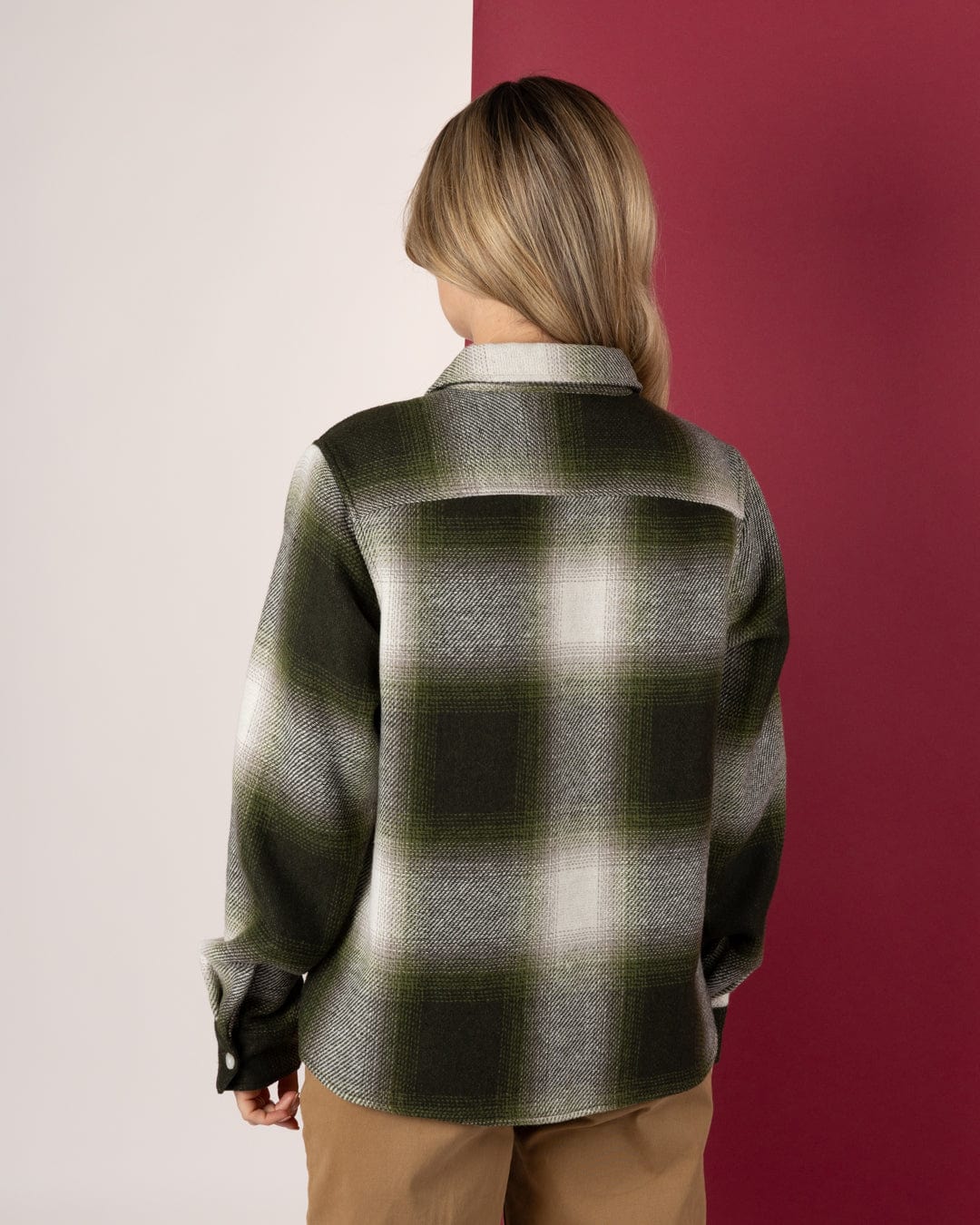 Delta - Womens Checked Shirt - Green/White - Image 5