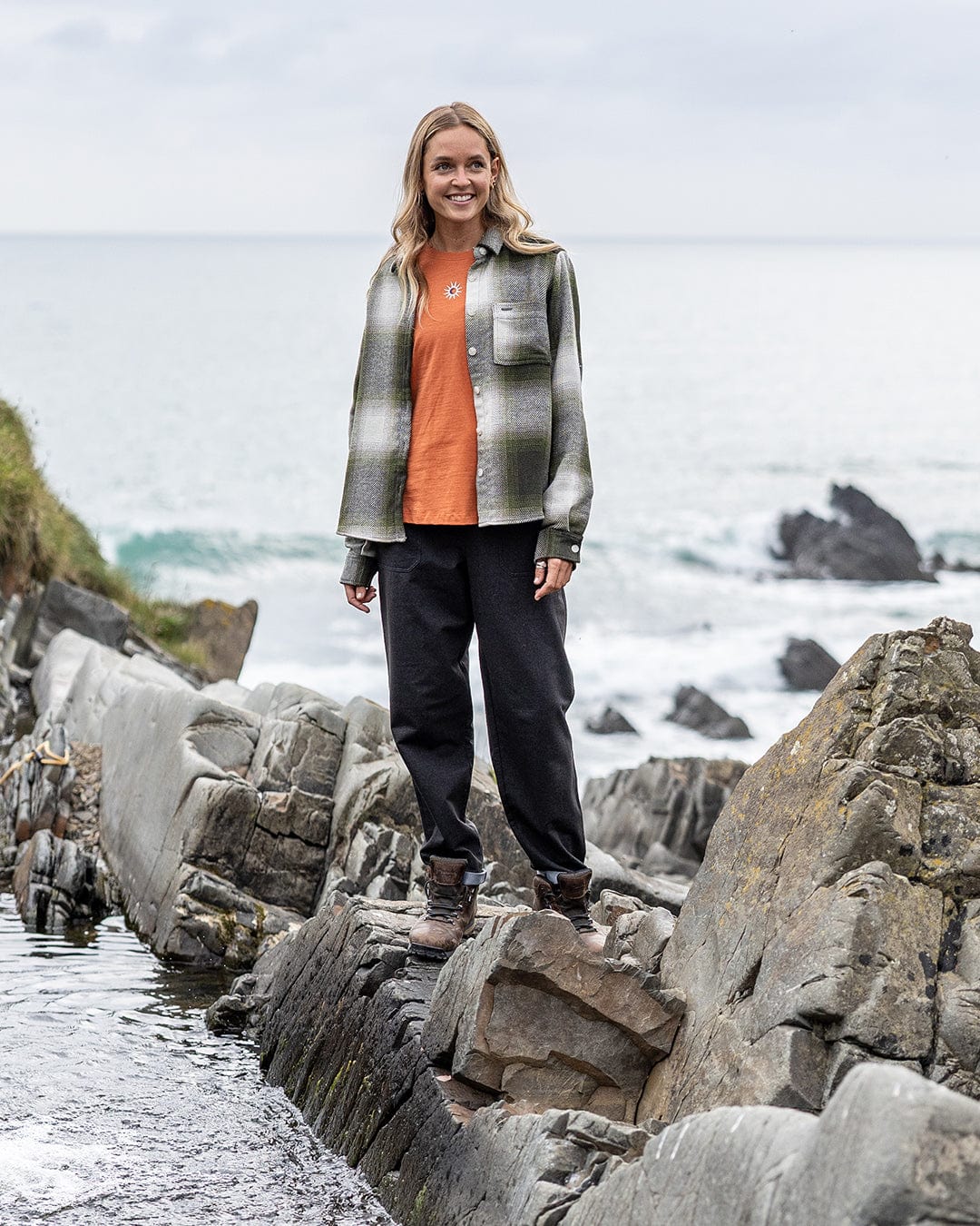 Delta - Womens Checked Shirt - Green/White - Image 6