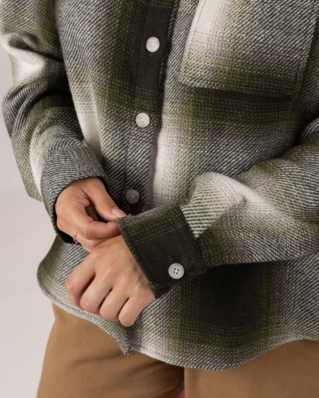 Delta - Womens Checked Shirt - Green/White - Image 8