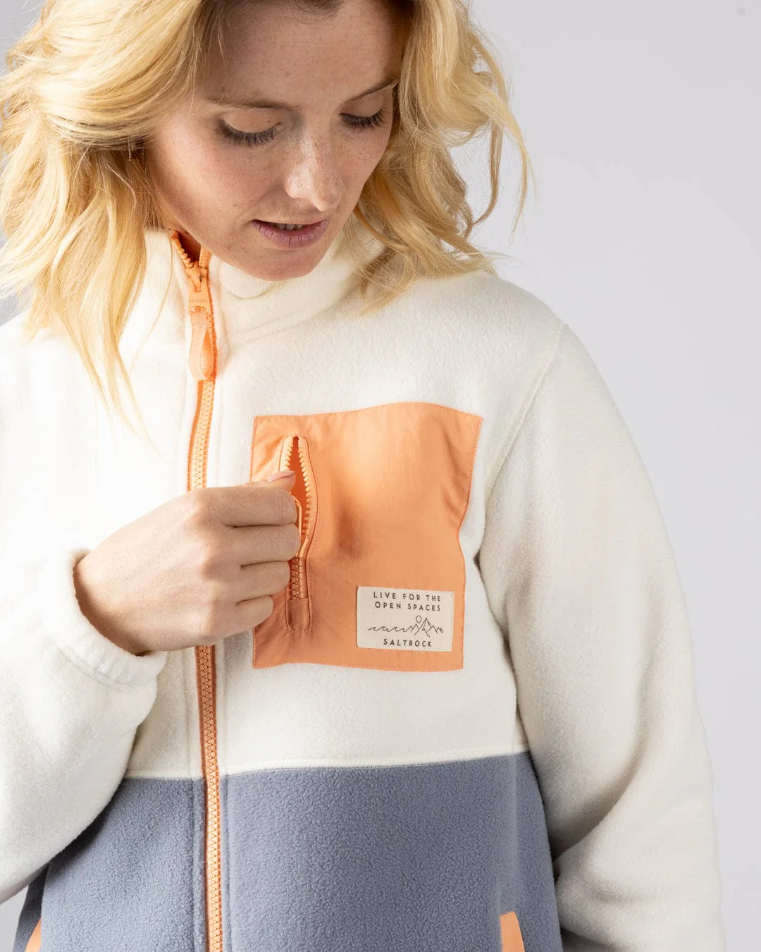 Denya - Womens Zip Fleece - Cream - Image 7