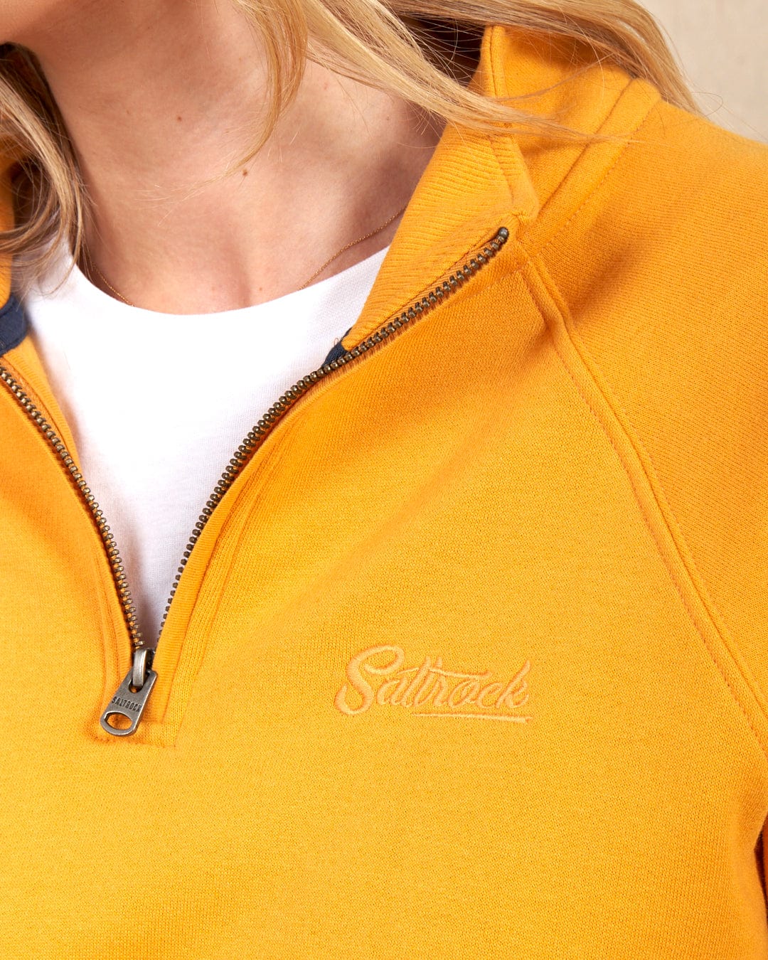 Dimensions - Womens 1/4 Neck Recycled Sweat - Yellow - Image 2