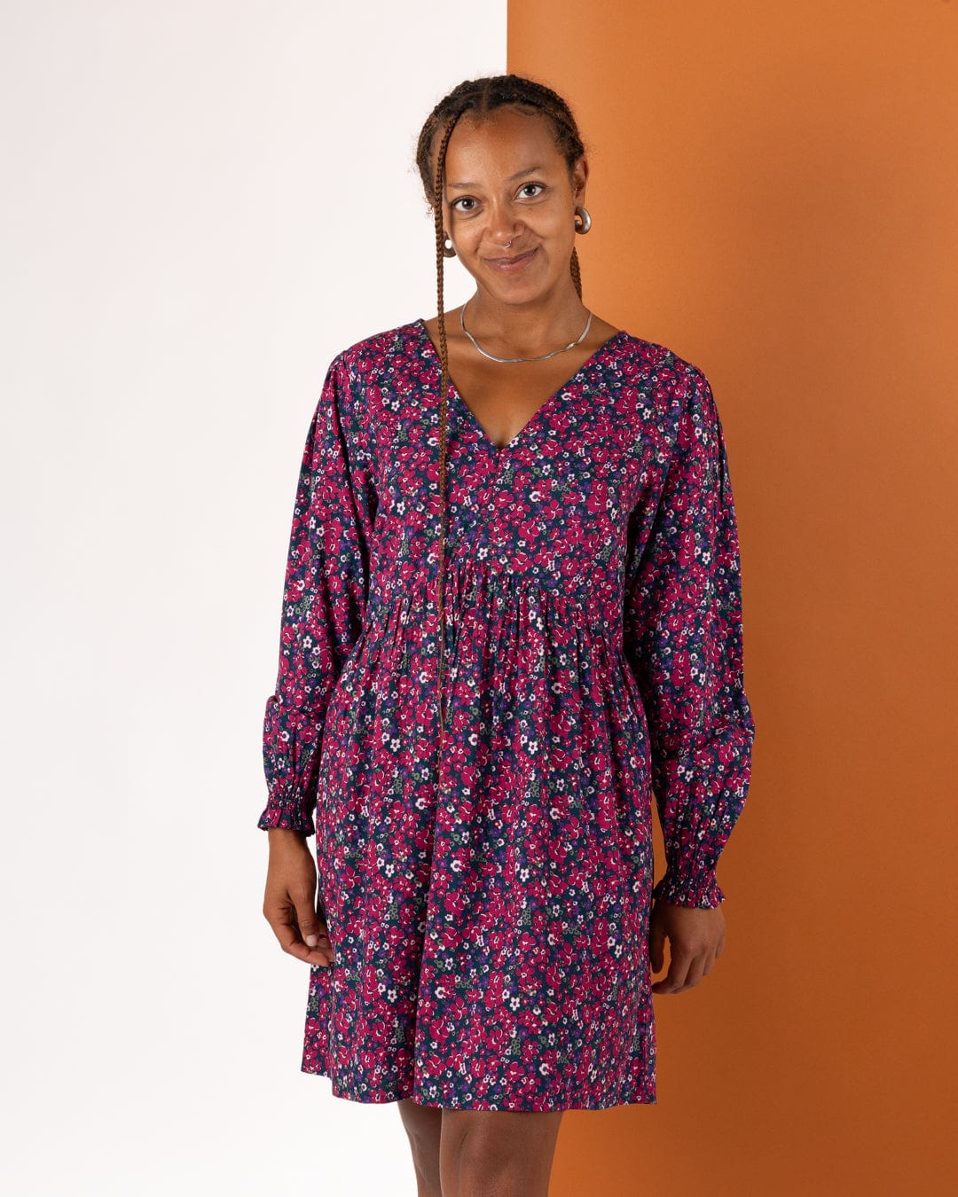 Ditsy - Womens Mini Dress - Dark Pink - Image 7