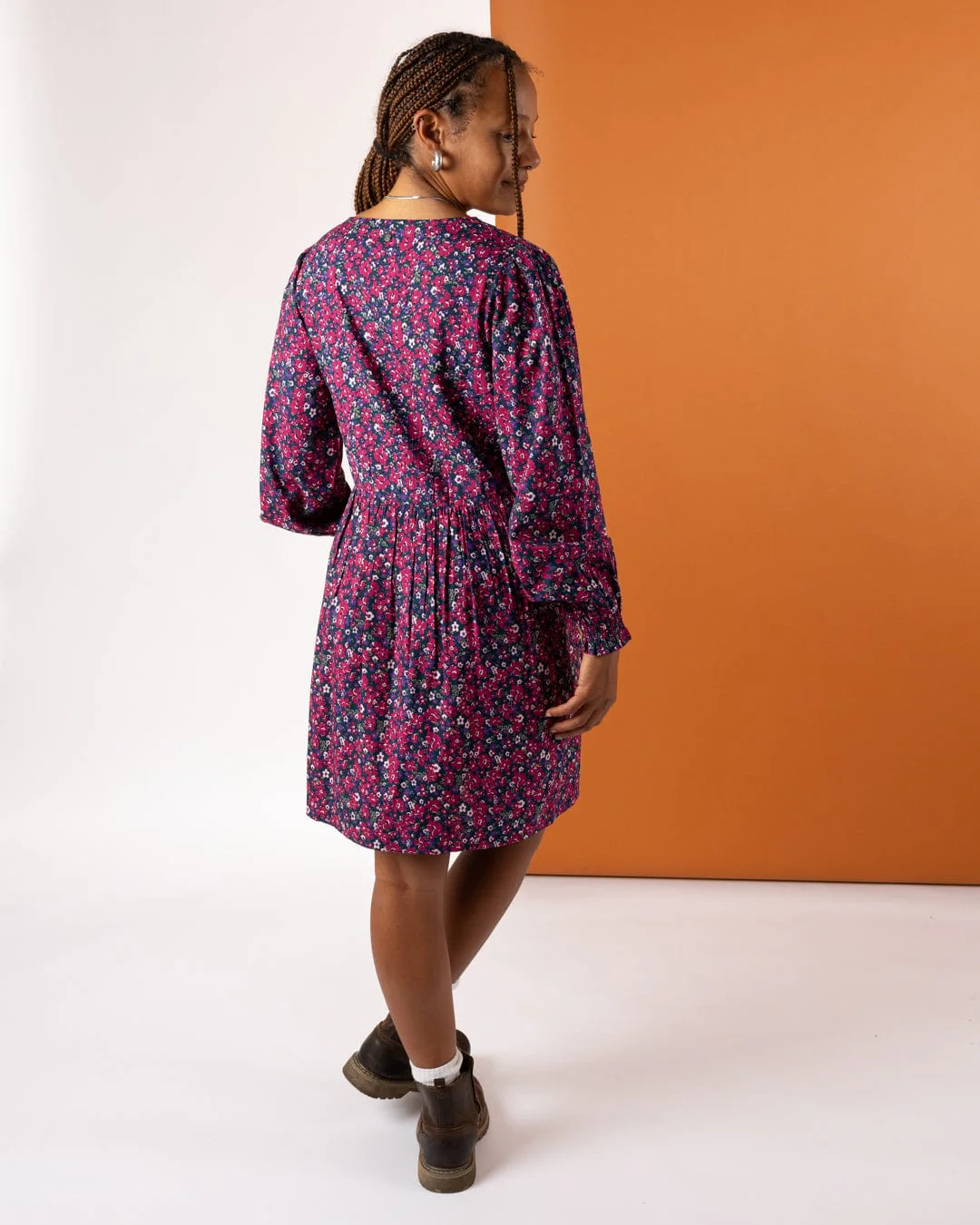 Ditsy - Womens Mini Dress - Dark Pink - Image 9