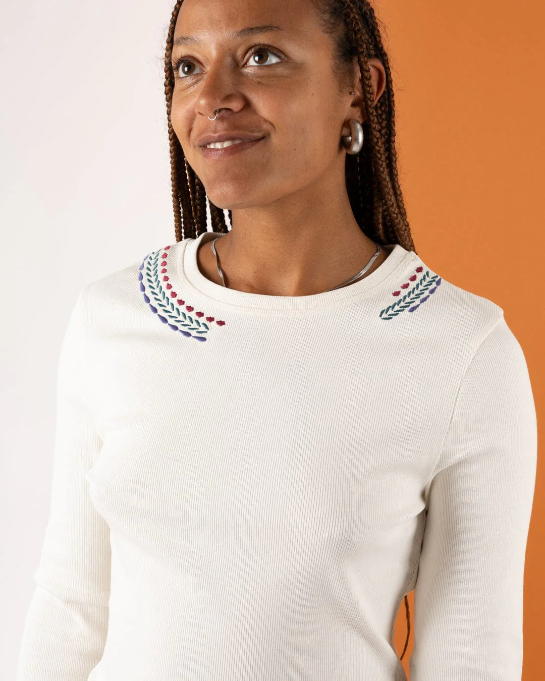 Dixie - Womens Long Sleeve T-Shirt - Cream - Image 3