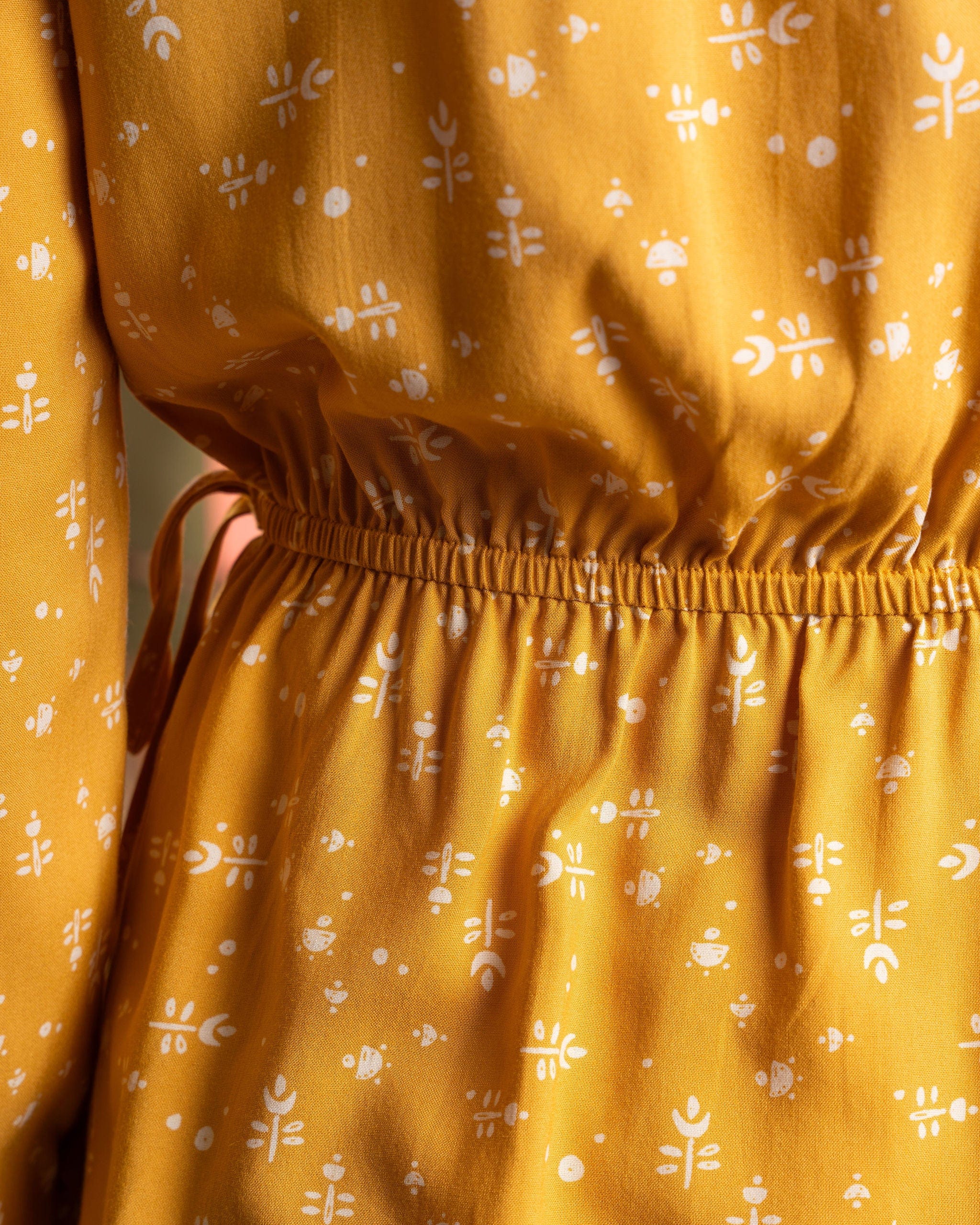 Drew - Womens Ditsy Floral Wrap Blouse - Yellow - Image 9