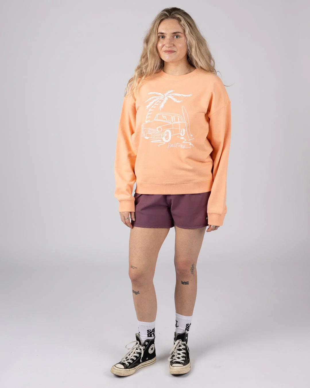 Driver - Womens Oversized Sweat Top - Orange - Image 5
