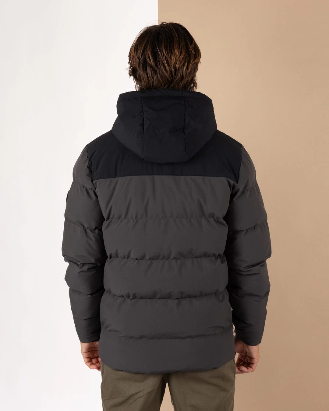 Dune - Mens Water Resistant Padded Jacket - Black/Grey - Image 9