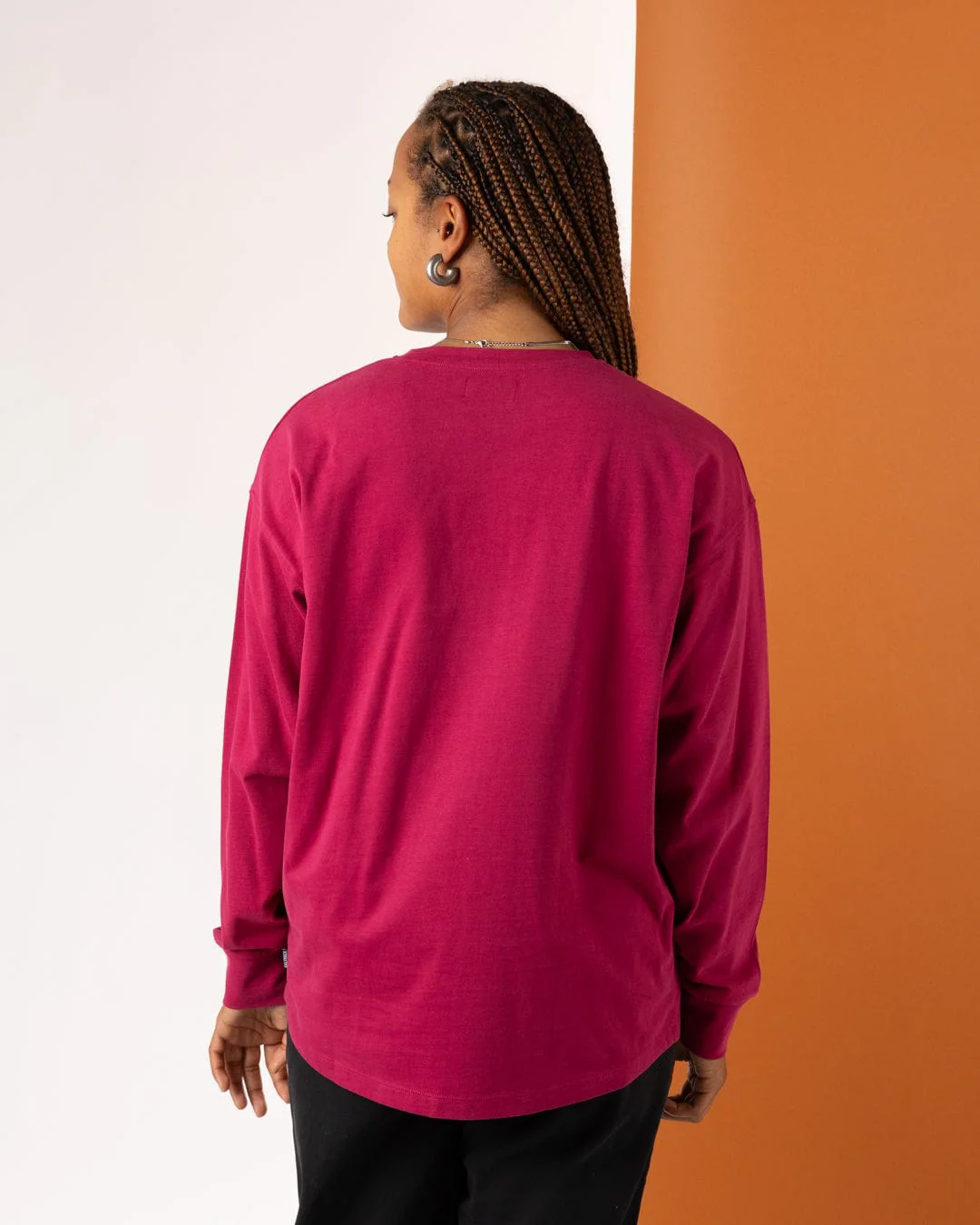 Eclipse - Womens Long Sleeve T-Shirt - Dark Pink - Image 3
