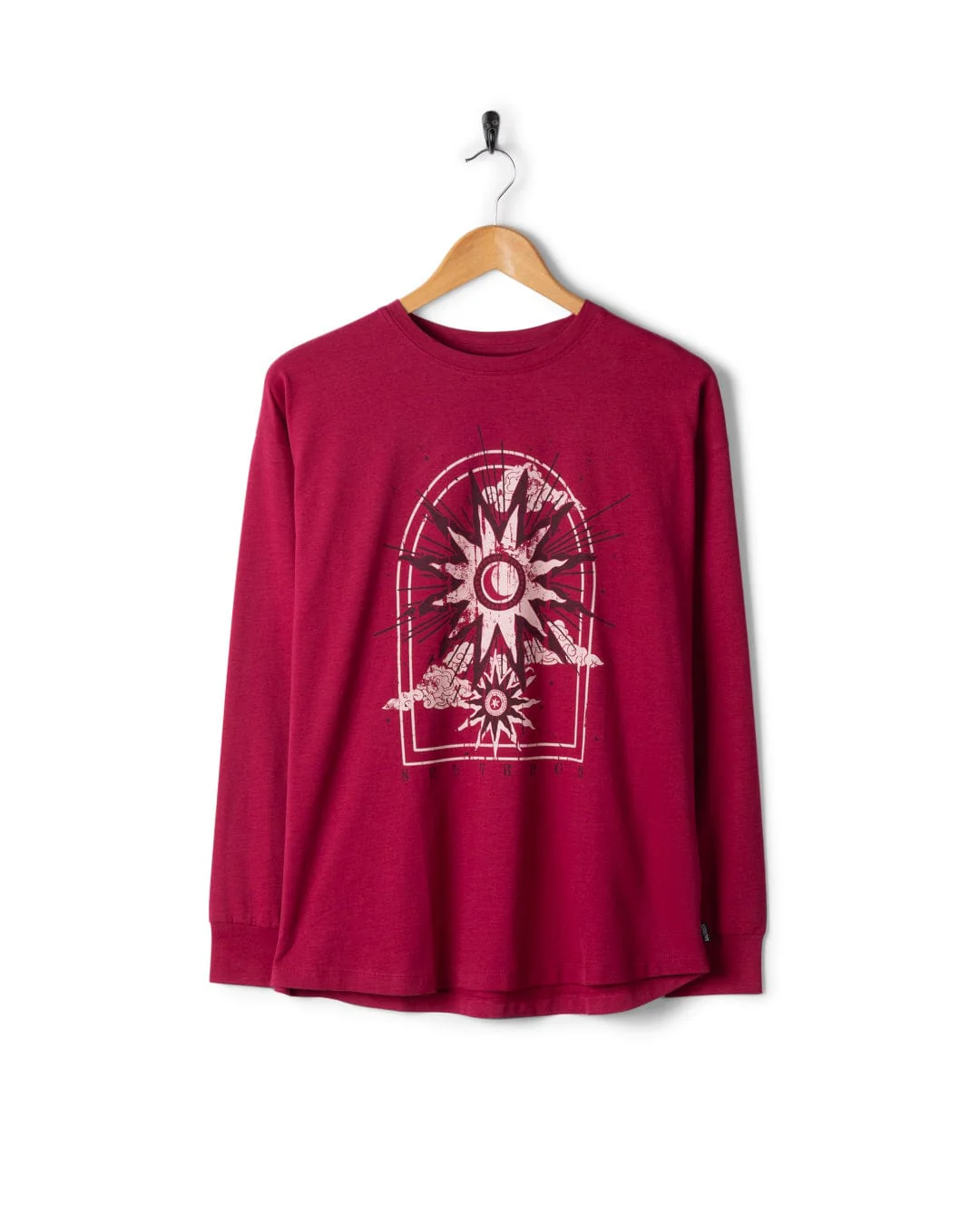 Eclipse - Womens Long Sleeve T-Shirt - Dark Pink - Image 4