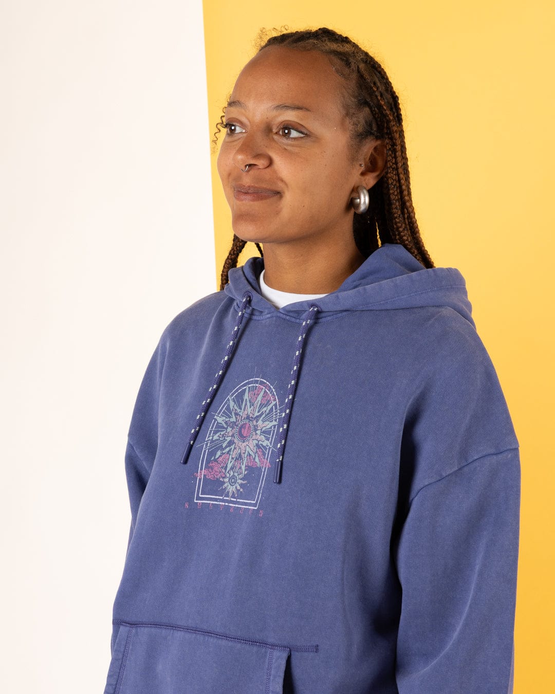 Eclipse - Womens Oversized Pop Hoodie - Purple - Image 5