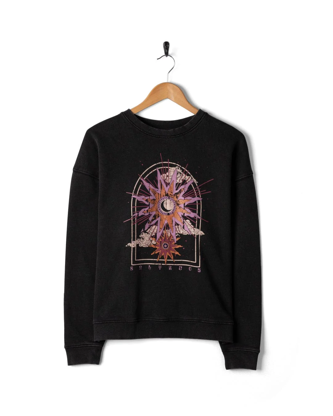 Eclipse - Womens Oversized Sweat Shirt - Black - Image 5