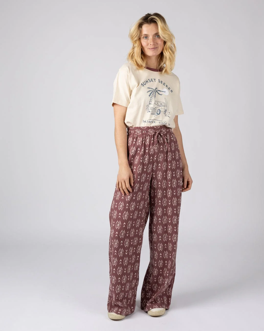 Eda - Womens Woven Trouser - Dark Pink - Image 2