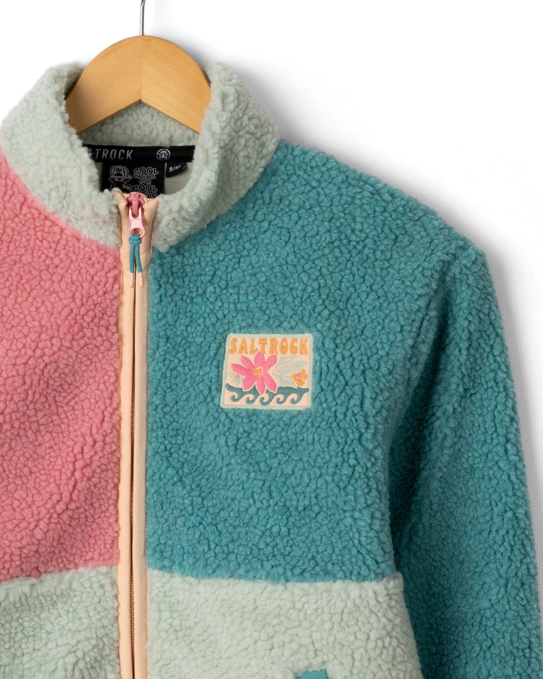 Emery Wave -Kids Fleece - Bright Pink - Image 3