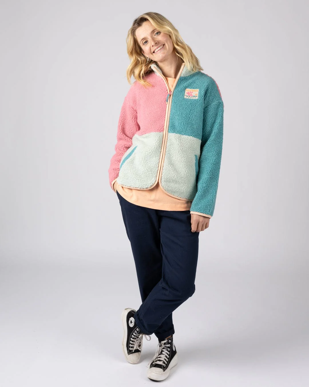 Emery Wave  - Womens Zip Fleece - Pink - Image 10