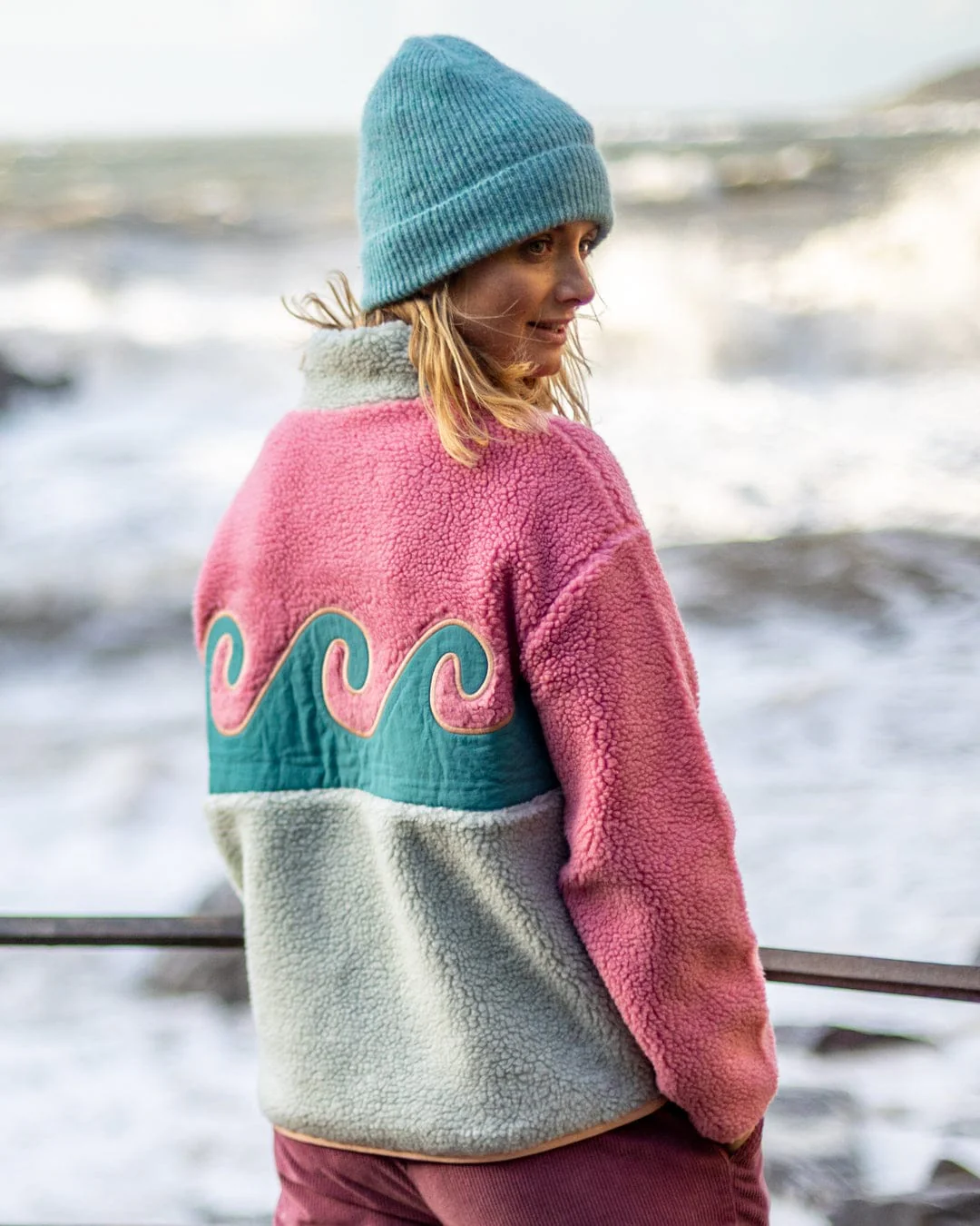 Emery Wave  - Womens Zip Fleece - Pink - Image 4