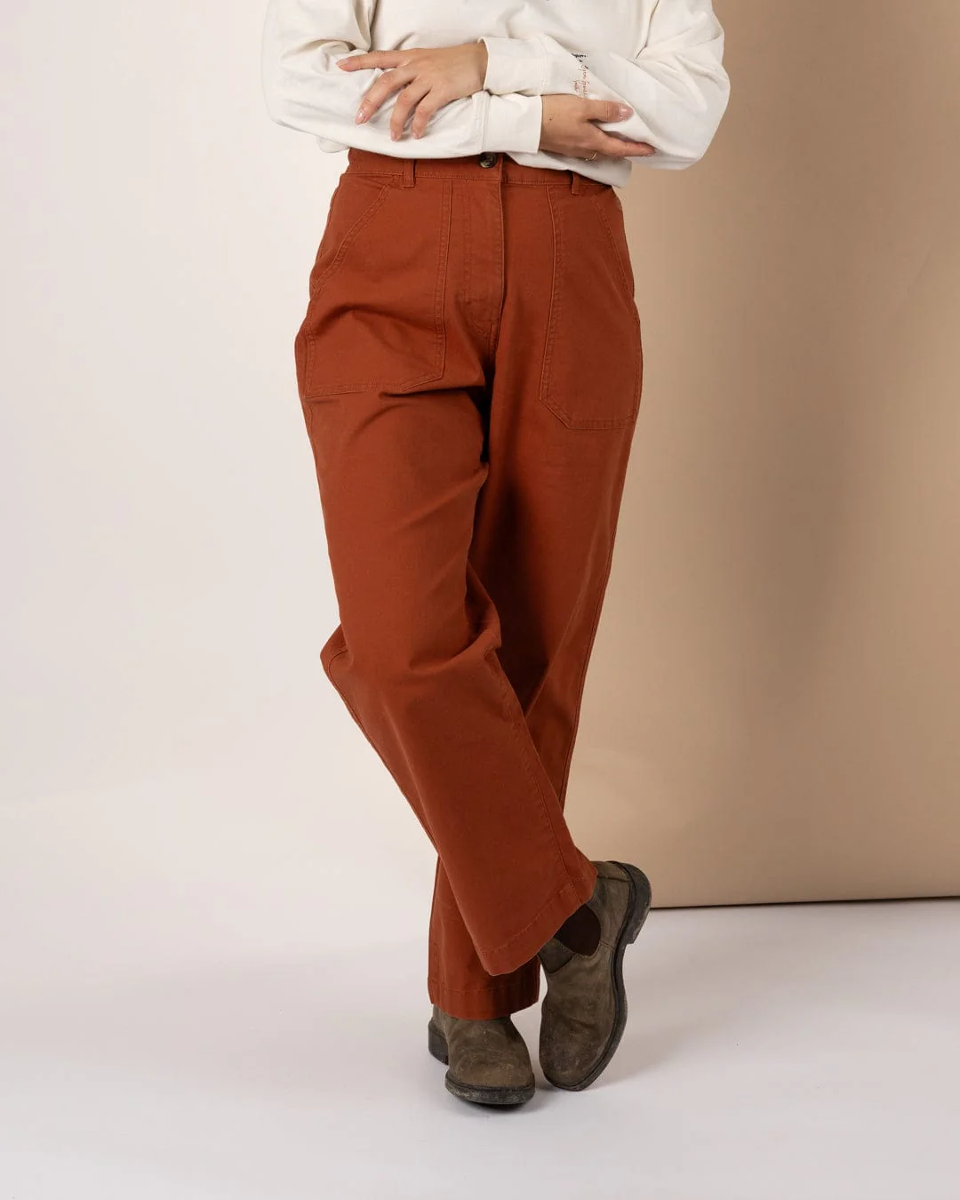 Enya - Womens Trousers - Brown - Image 5