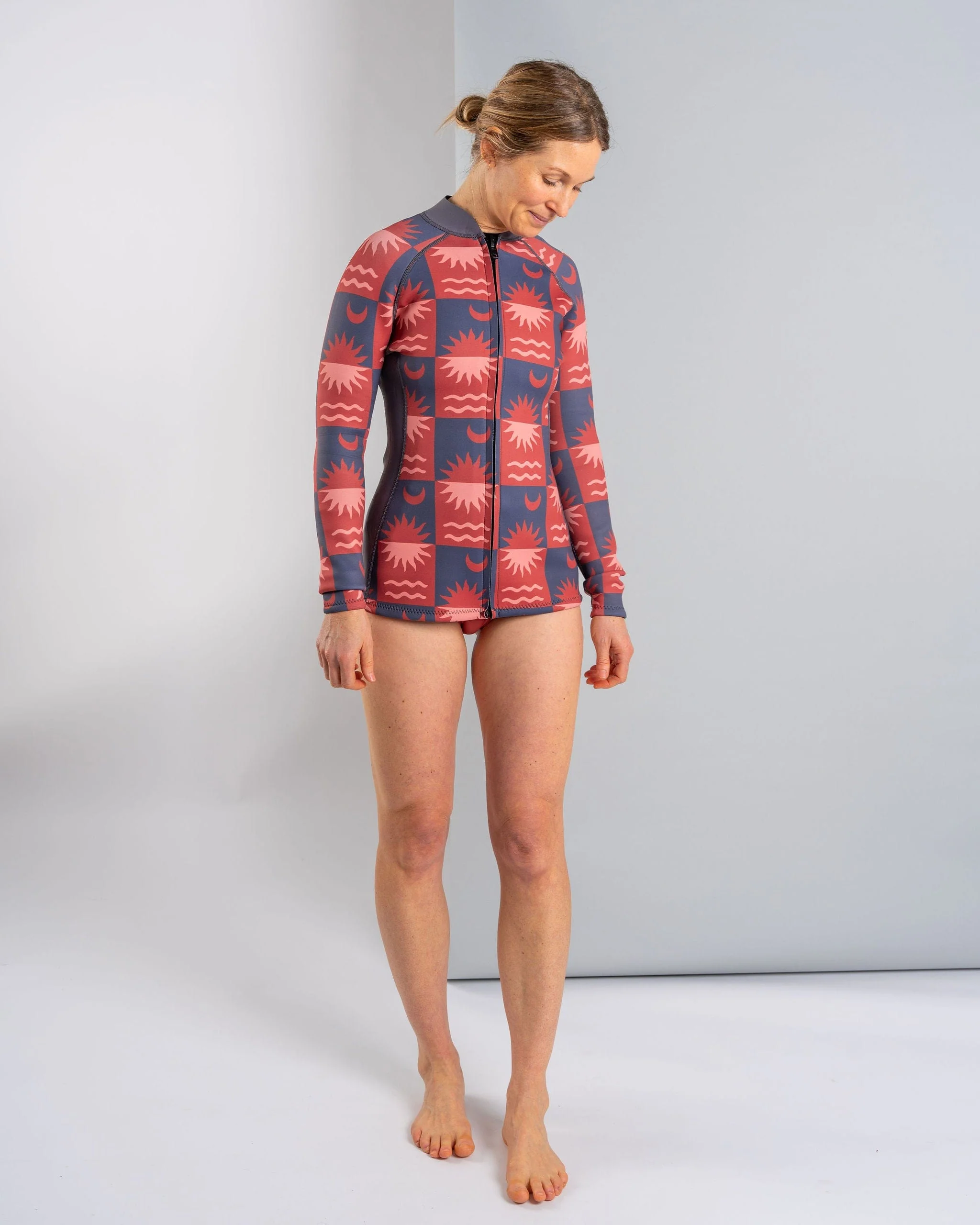 Equinox - Womens Wetsuit Jacket - Dark Grey/Orange - Image 5