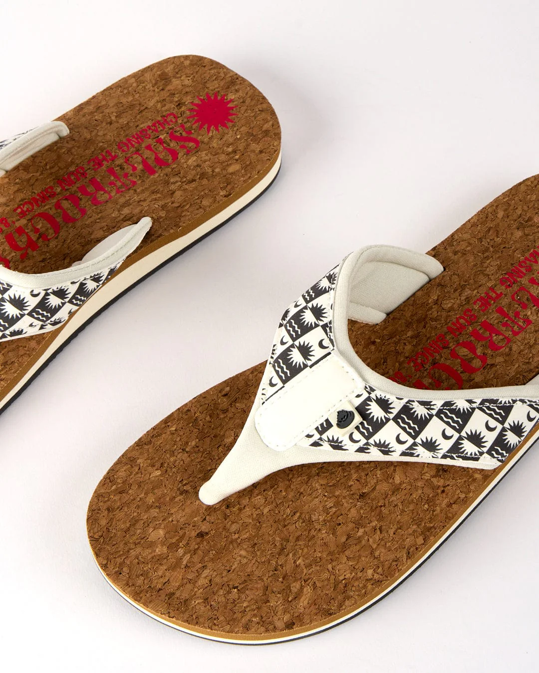 Equinox - Womens Cork Flip Flops - Grey/White - Image 3