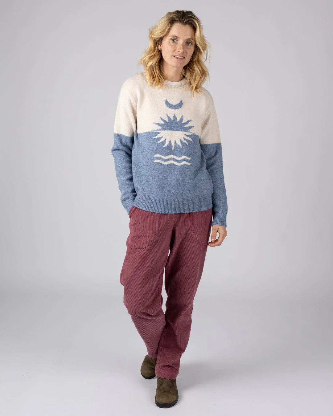 Equinox - Womens Long Sleeve Crew Jumper- Blue - Image 3