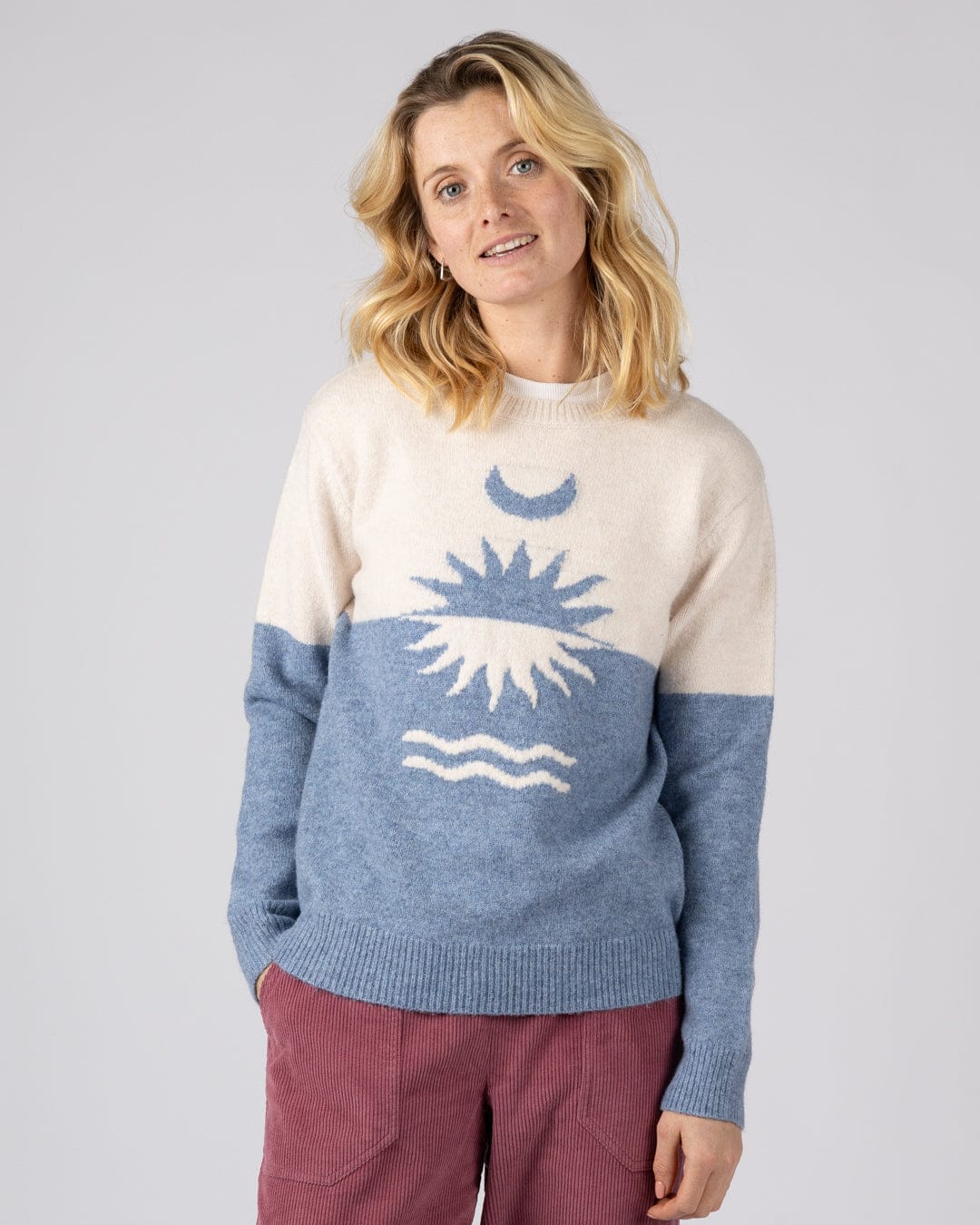 Equinox - Womens Long Sleeve Crew Jumper- Blue - Image 5