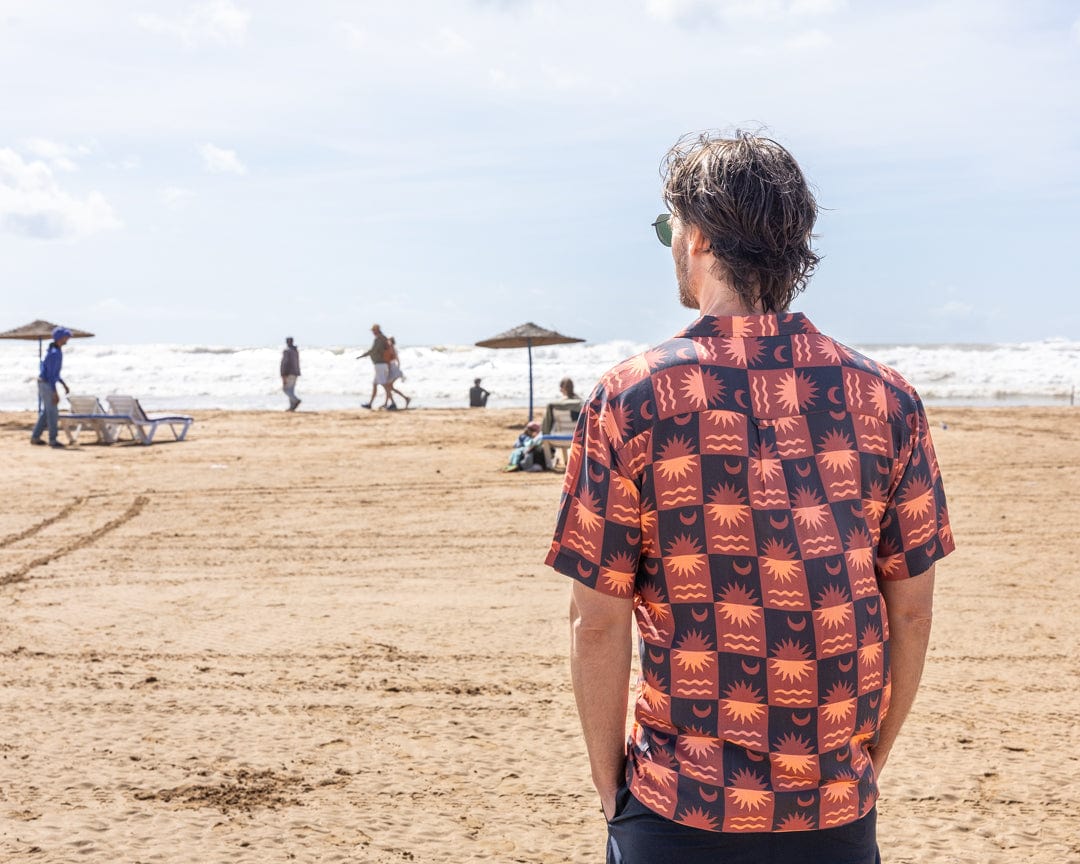 Equinox - Mens Revere Shirt - Grey/Coral - Image 2