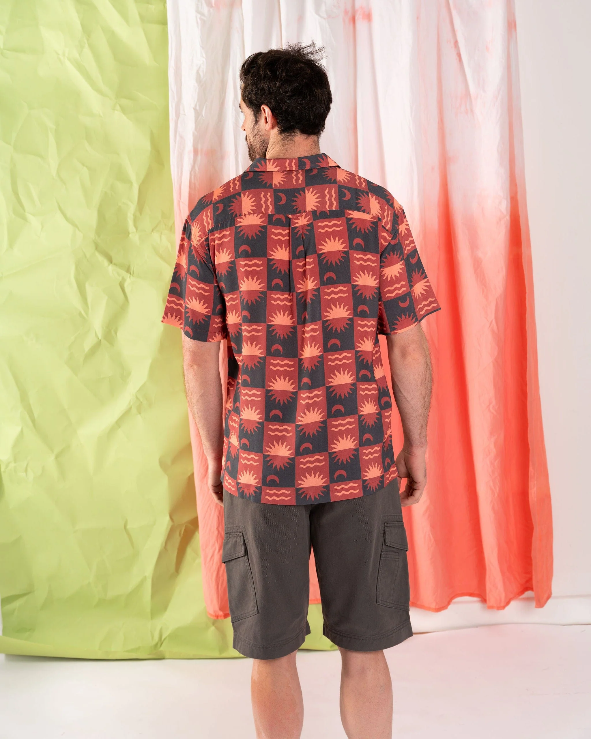 Equinox - Mens Revere Shirt - Grey/Coral - Image 7
