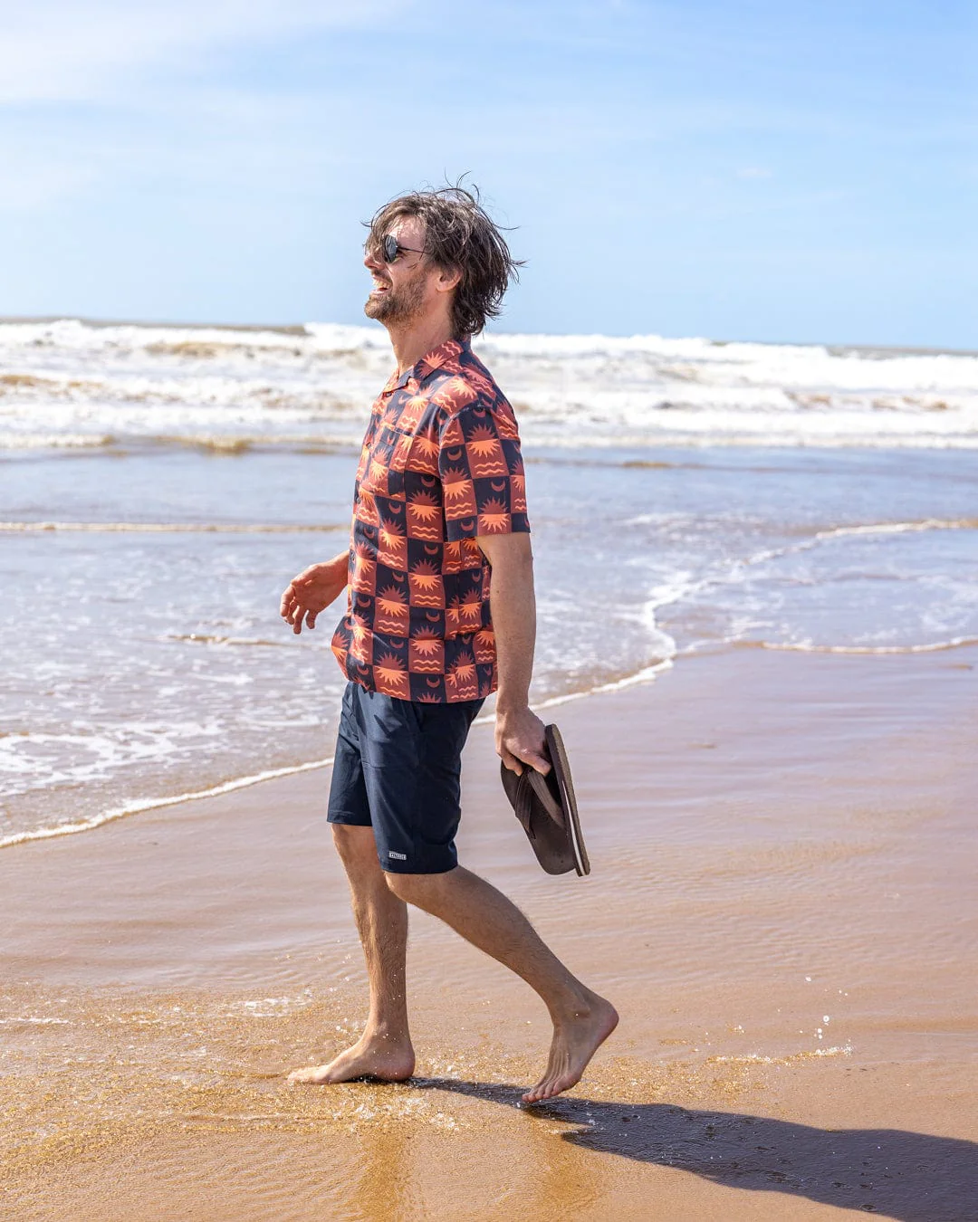 Equinox - Mens Revere Shirt - Grey/Coral - Image 8