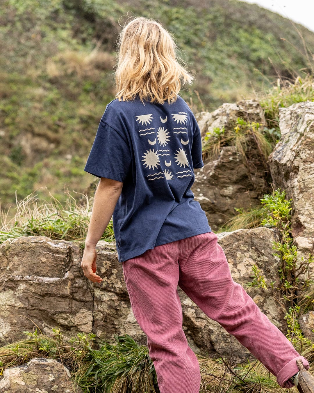 Equinox - Womens Oversized Short Sleeve T-Shirt - Blue - Image 3