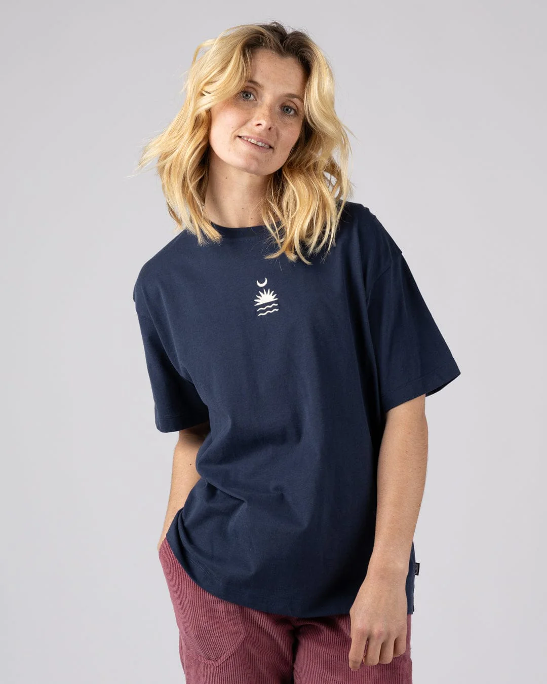 Equinox - Womens Oversized Short Sleeve T-Shirt - Blue - Image 4