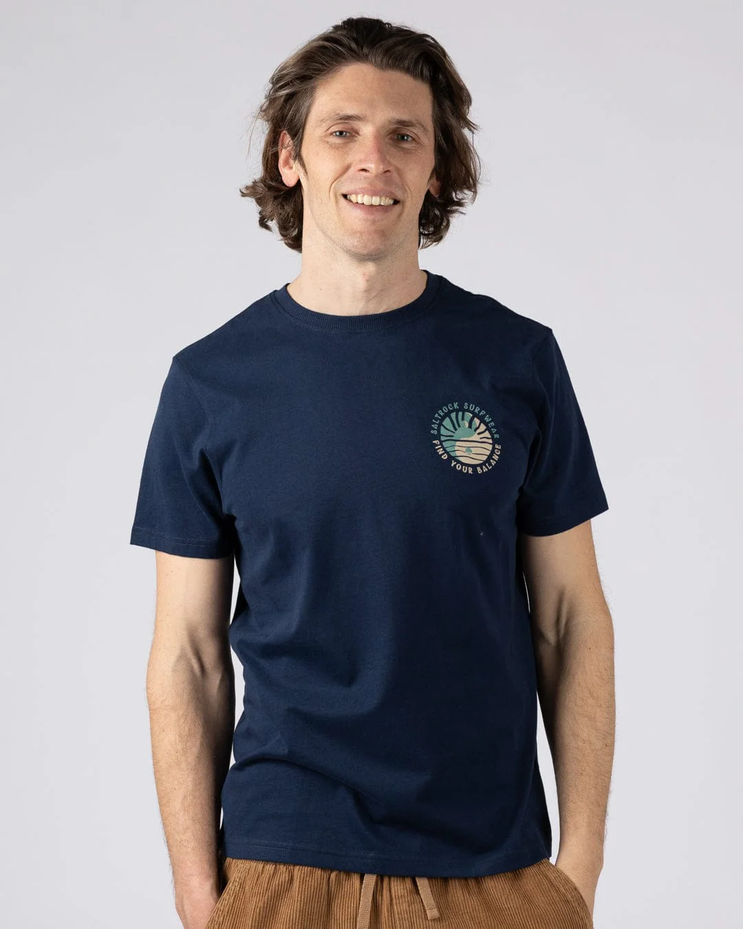 Find Balance  - Mens Oversized Short Sleeve T-Shirt - Blue - Image 2