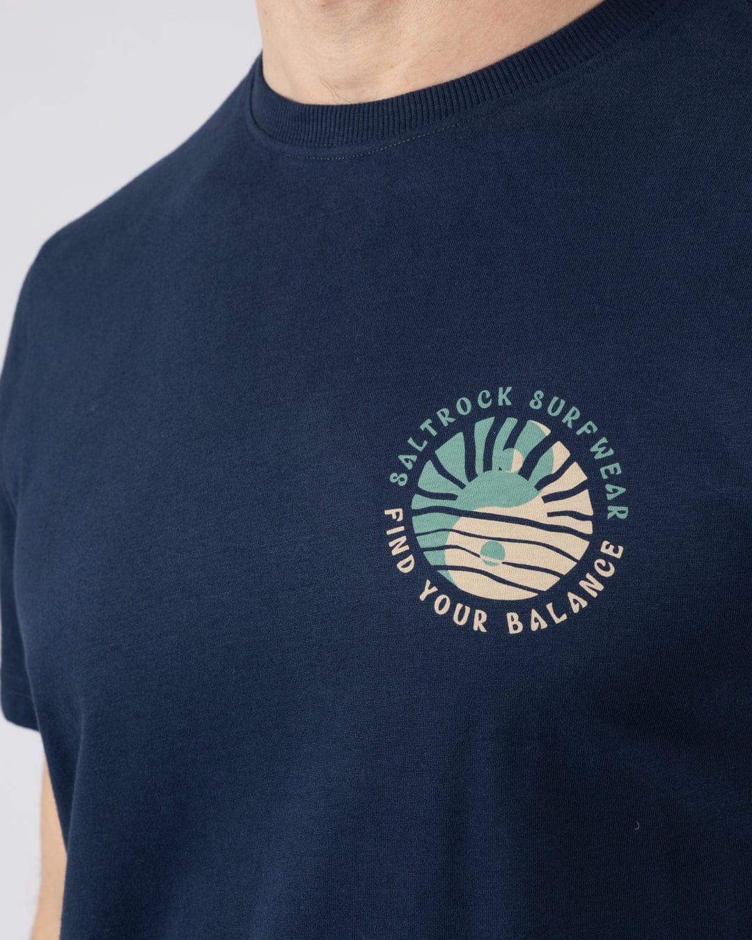 Find Balance  - Mens Oversized Short Sleeve T-Shirt - Blue - Image 4