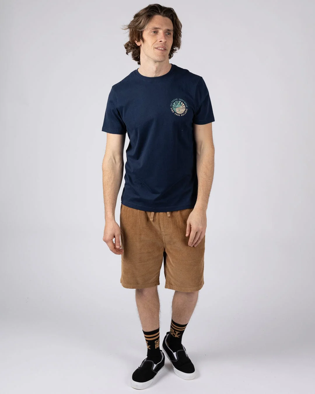 Find Balance  - Mens Oversized Short Sleeve T-Shirt - Blue - Image 5