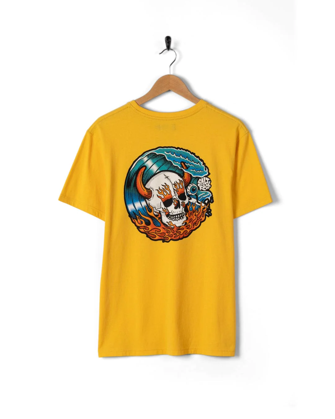 Fire Water Colour - Mens T-Shirt - Yellow - Image 3