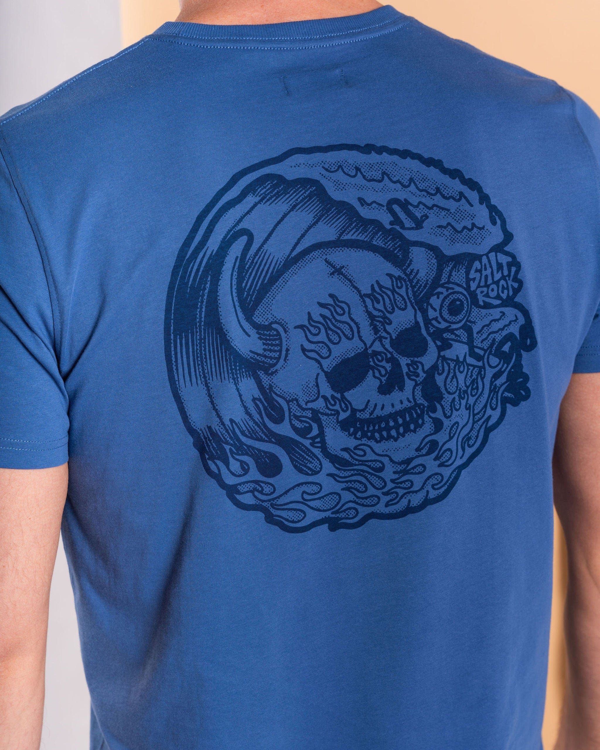 Fire Water - Mens Short Sleeve T-Shirt - Blue - Image 2