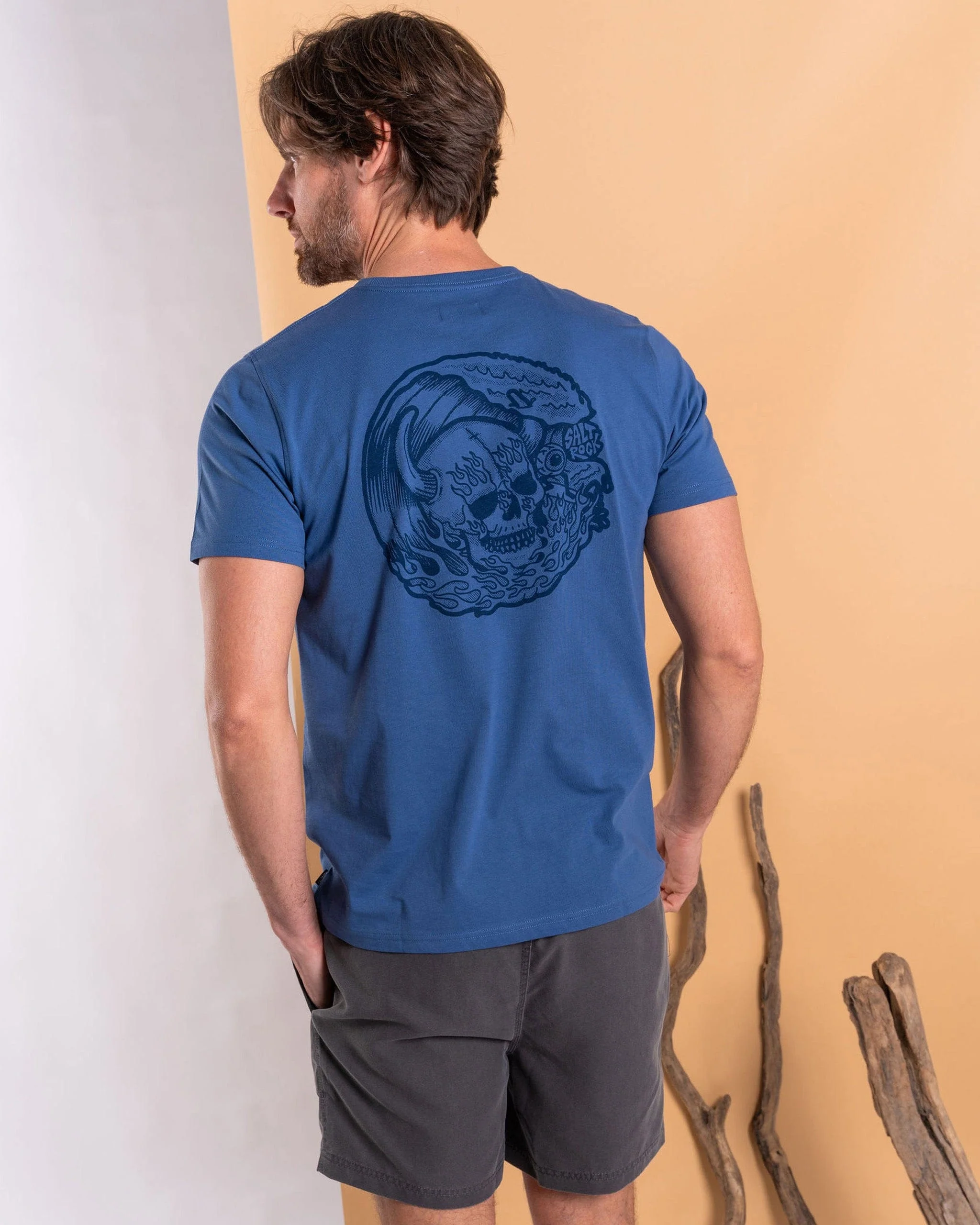 Fire Water - Mens Short Sleeve T-Shirt - Blue - Image 4