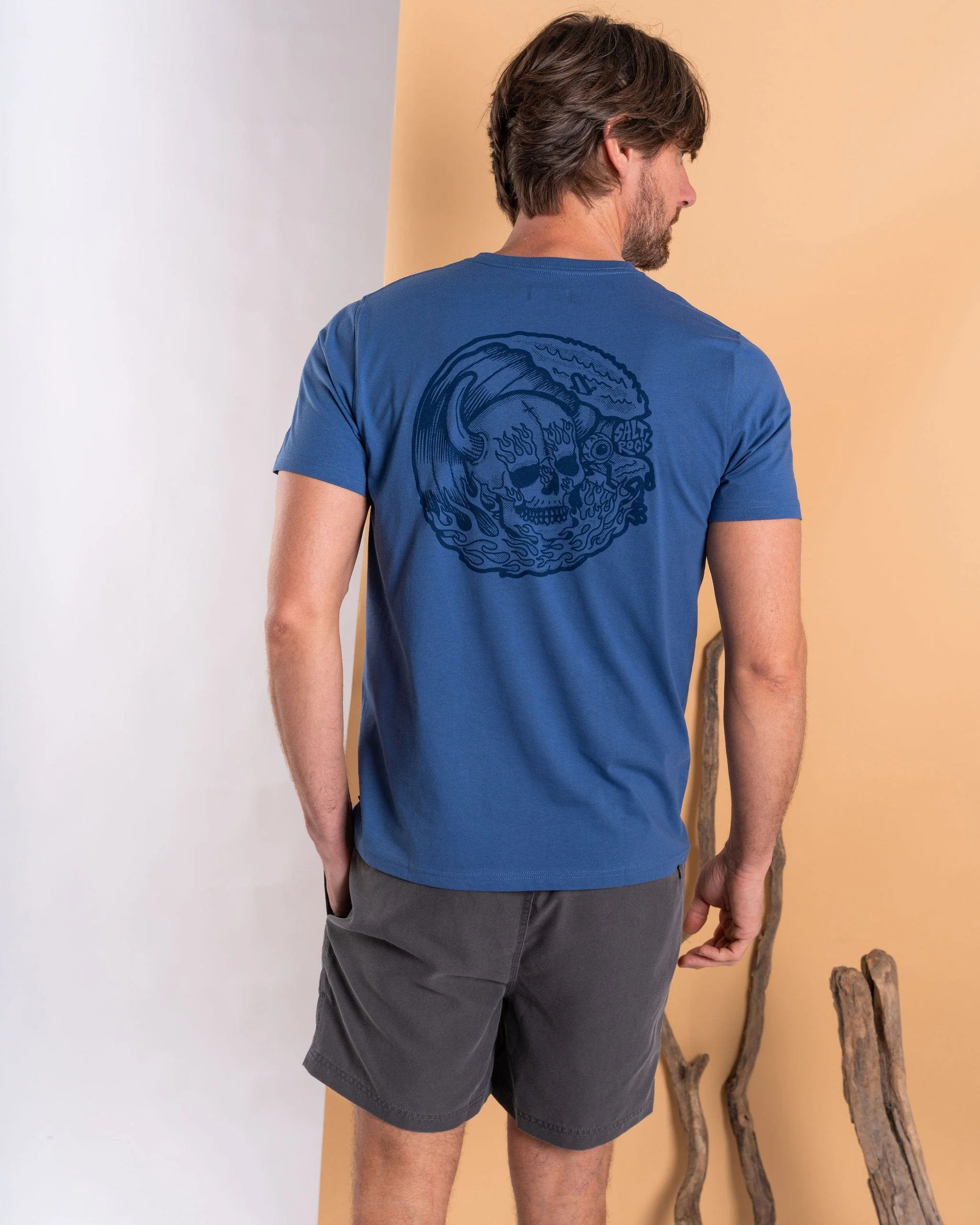 Fire Water - Mens Short Sleeve T-Shirt - Blue - Image 8