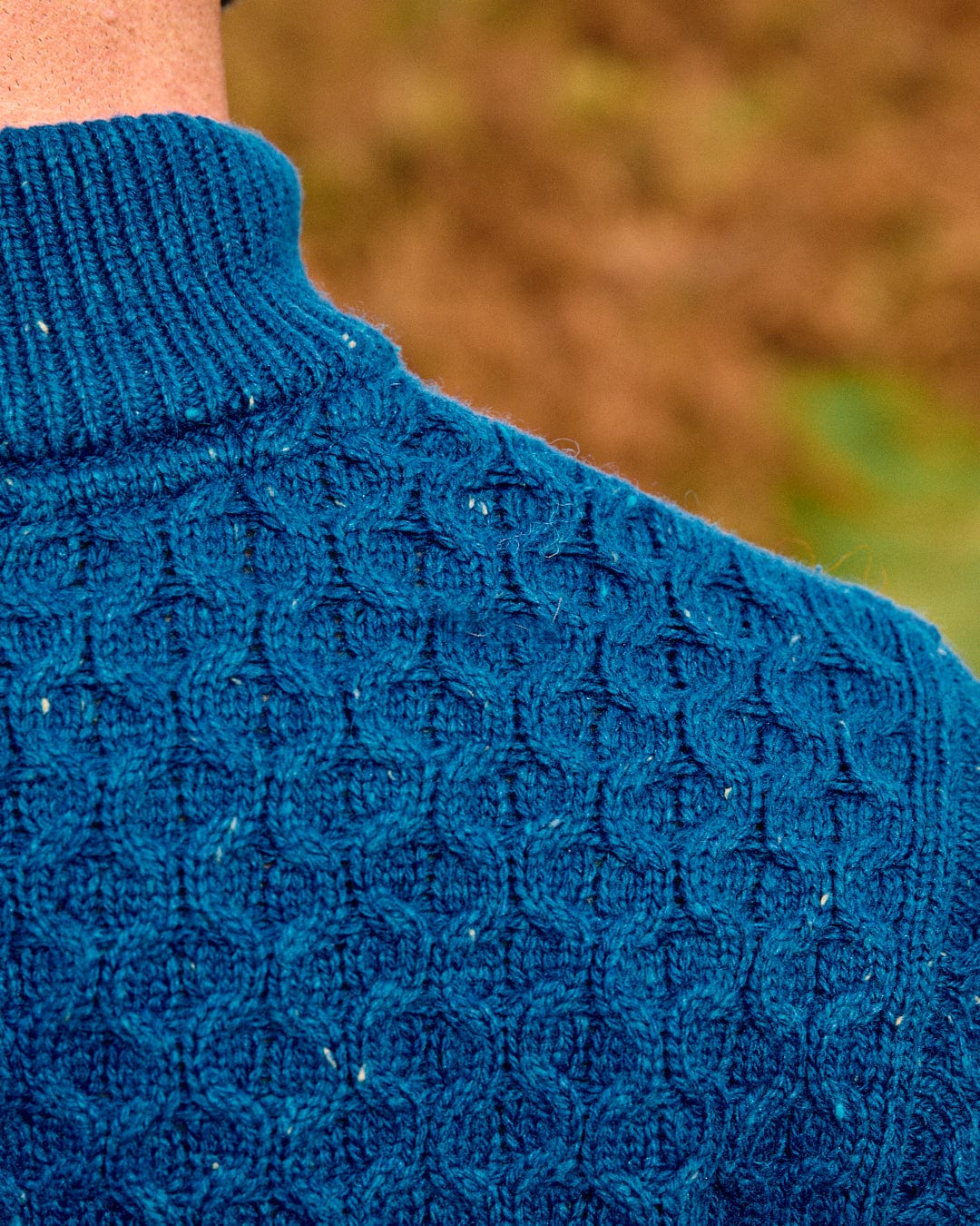 Flint - Mens 1/4 Neck Zip Knit - Blue - Image 5