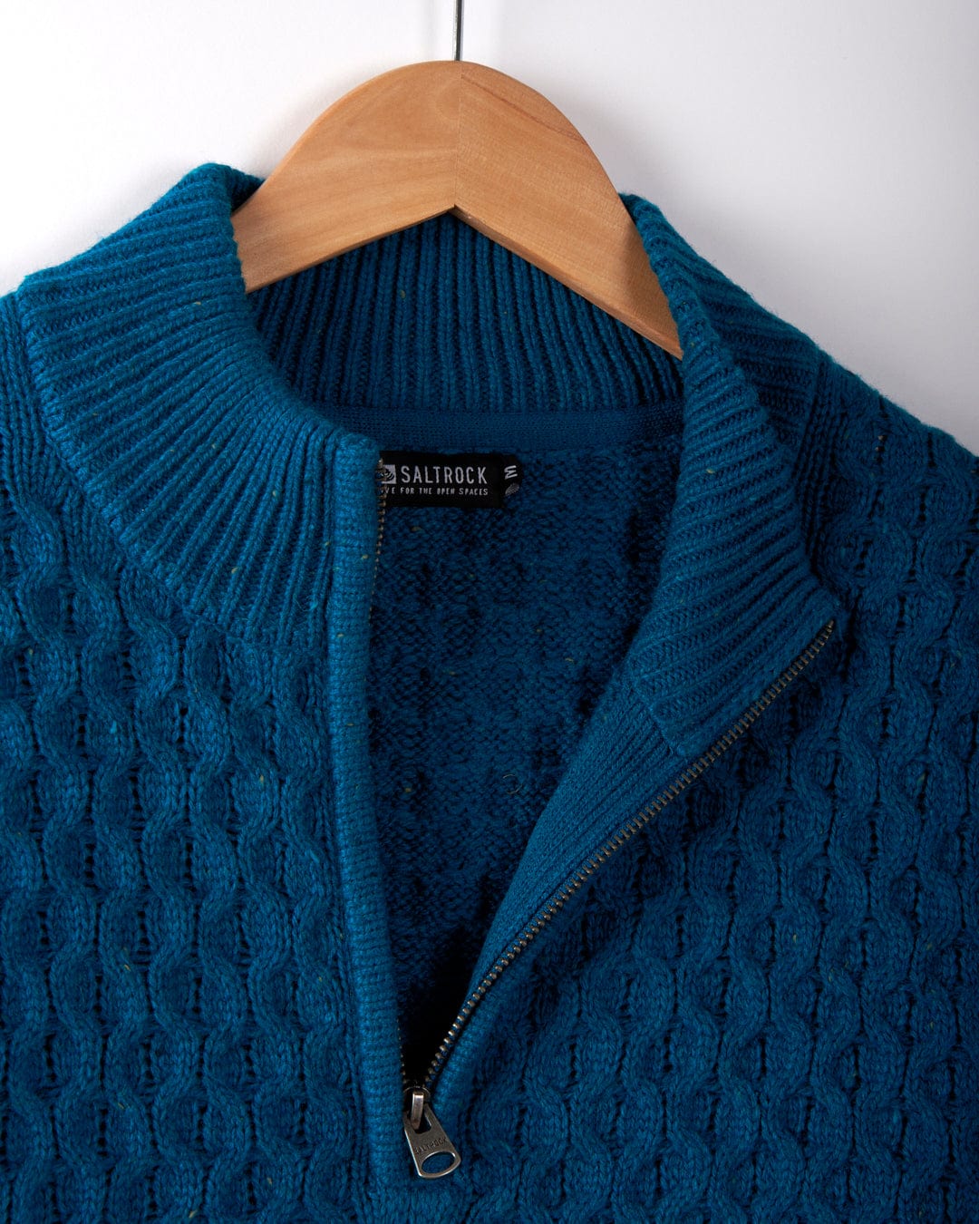 Flint - Mens 1/4 Neck Zip Knit - Blue - Image 7