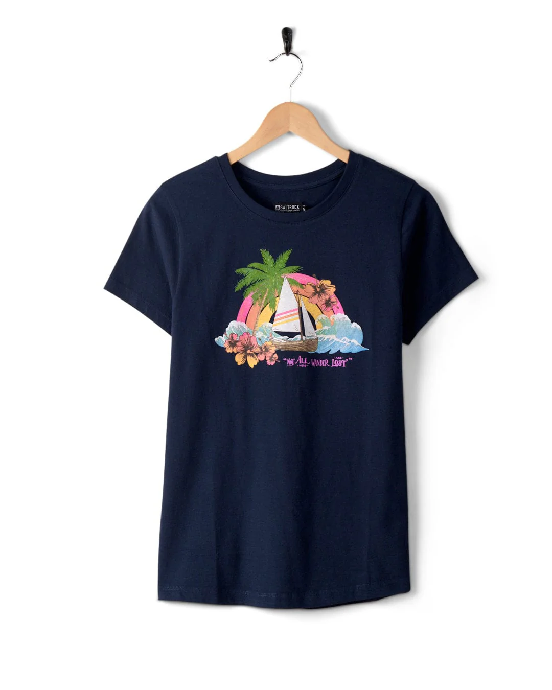 Floral Lost Ships - Womens T-Shirt - Blue - Image 6
