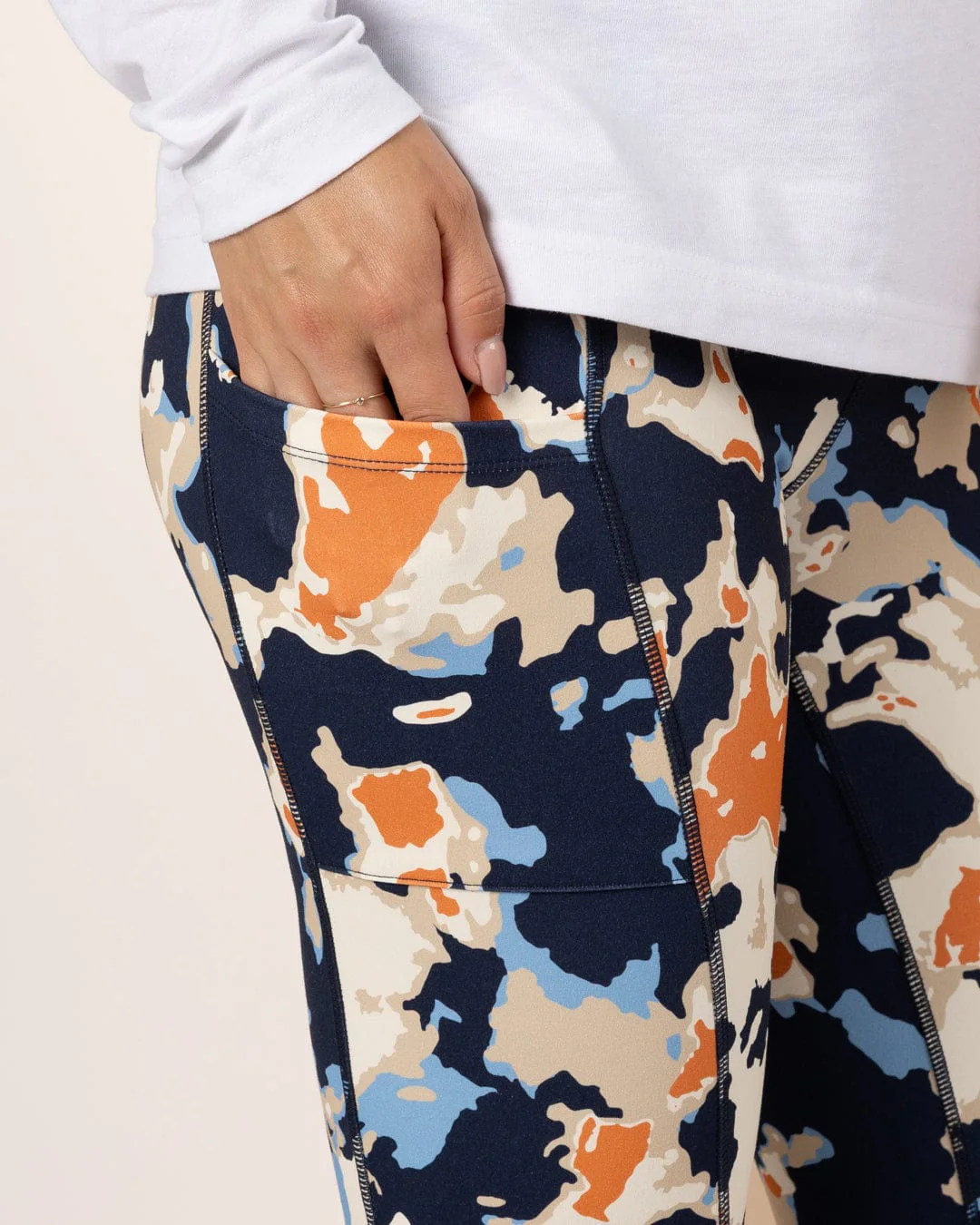Folie - Womens Leggings - Blue/Orange - Image 6
