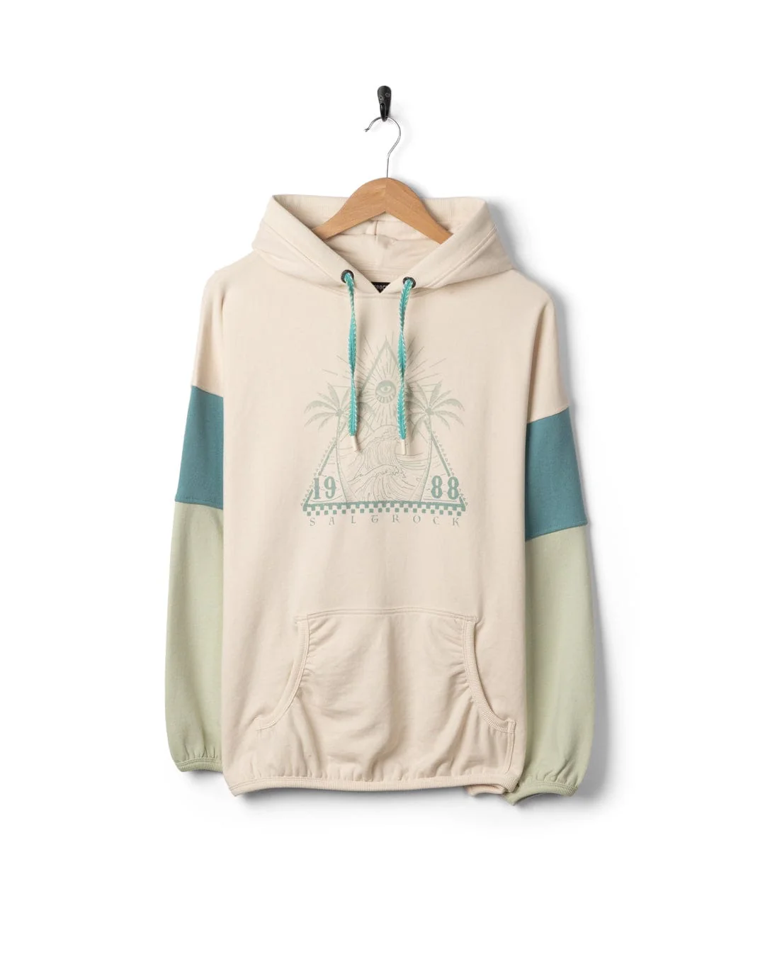 Free Wave - Womens Oversized Pop Hoodie - Cream - Image 5