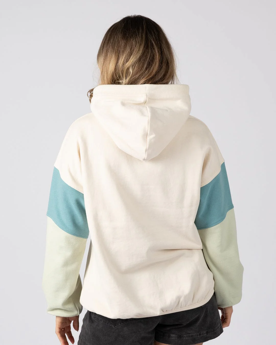 Free Wave - Womens Oversized Pop Hoodie - Cream - Image 7