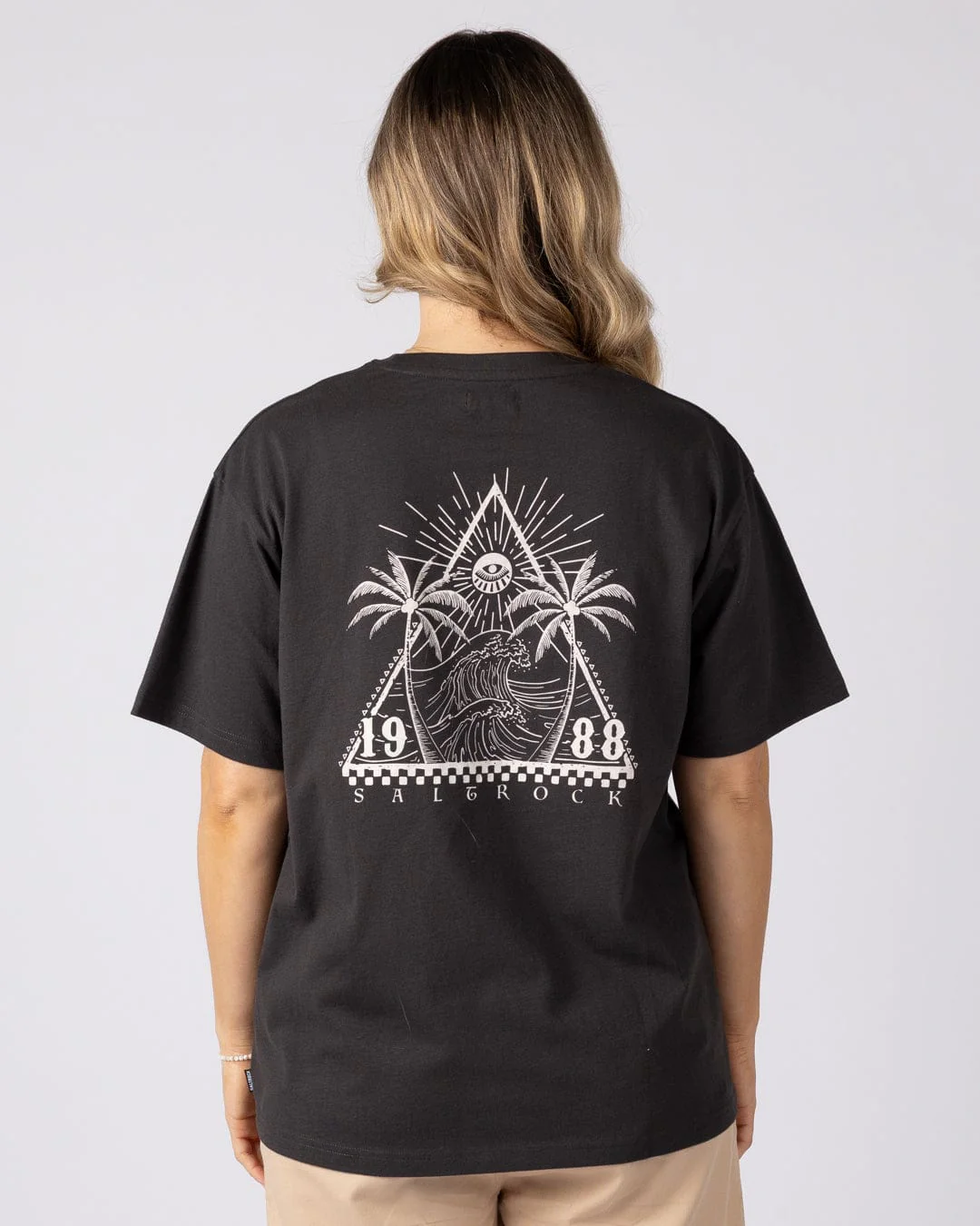 Free Wave - Womens Oversized Short Sleeve T-Shirt - Dark Grey