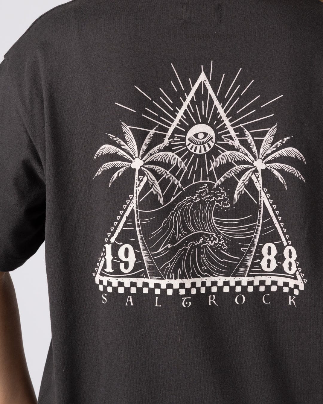 Free Wave - Womens Oversized Short Sleeve T-Shirt - Dark Grey - Image 3