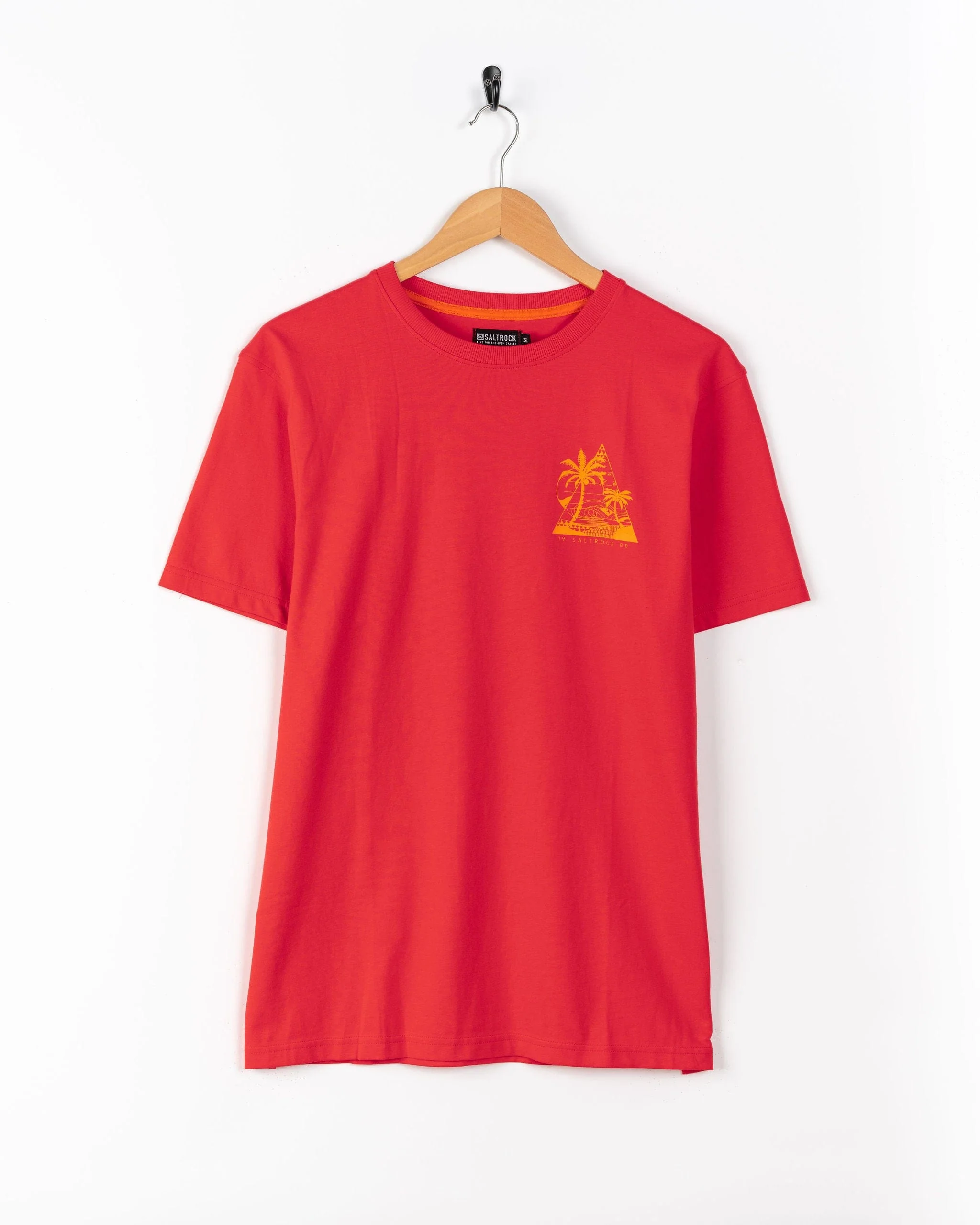Geo Beach - Mens Short Sleeve T-Shirt - Red - Image 2