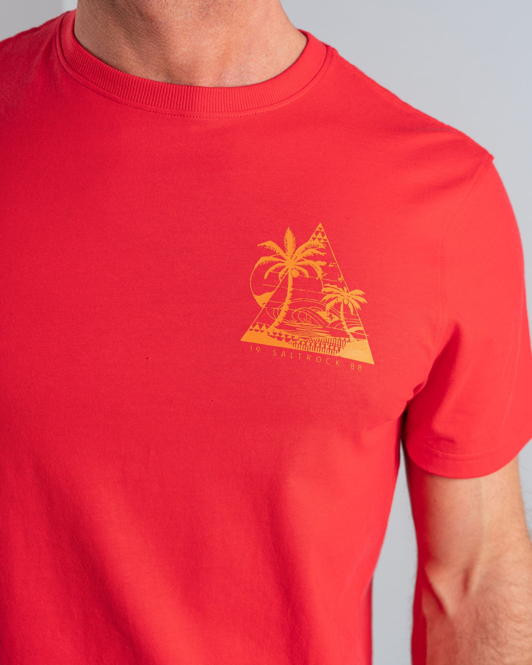 Geo Beach - Mens Short Sleeve T-Shirt - Red - Image 4