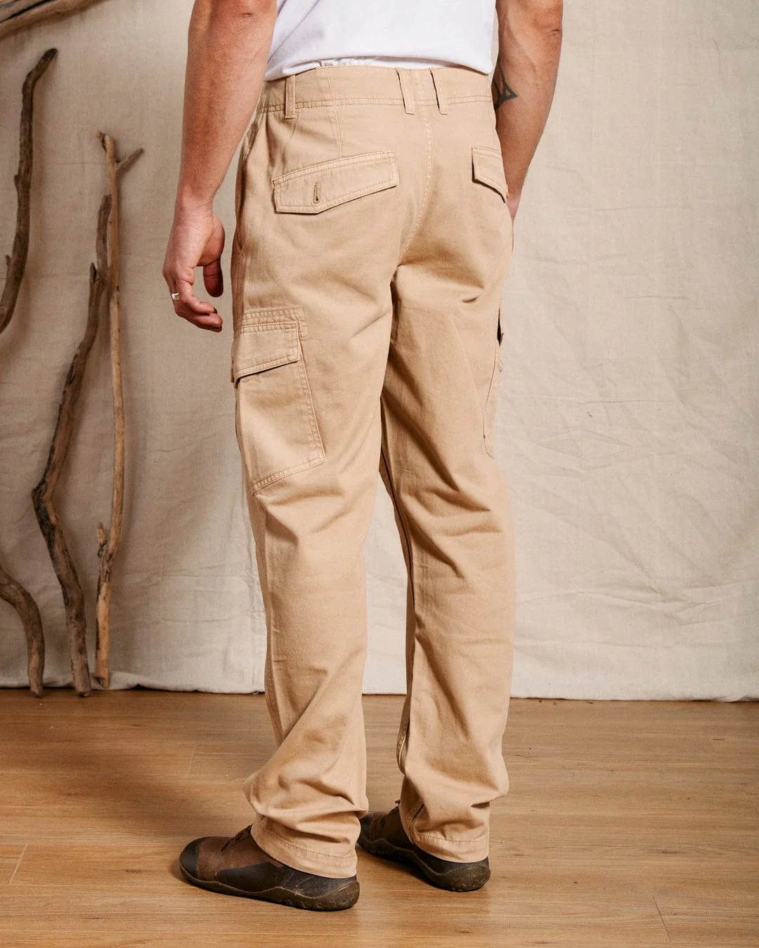 Godrevy 2 - Mens Cargo Trousers - Sand - Image 10