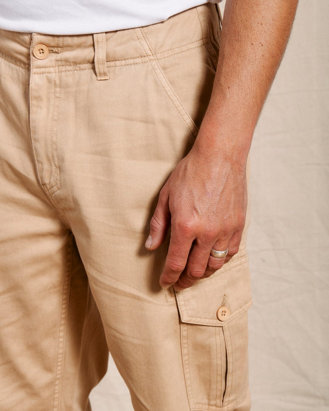 Godrevy 2 - Mens Cargo Trousers - Sand - Image 8